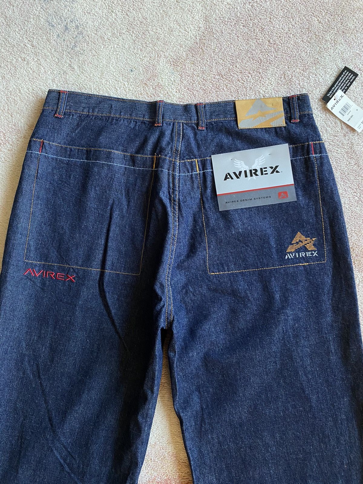 JNCO × Southpole × Vintage Crazy Deadstock Y2K Avirex Embroidered Baggy Jeans Size US 36 / EU 52 - 7 Thumbnail
