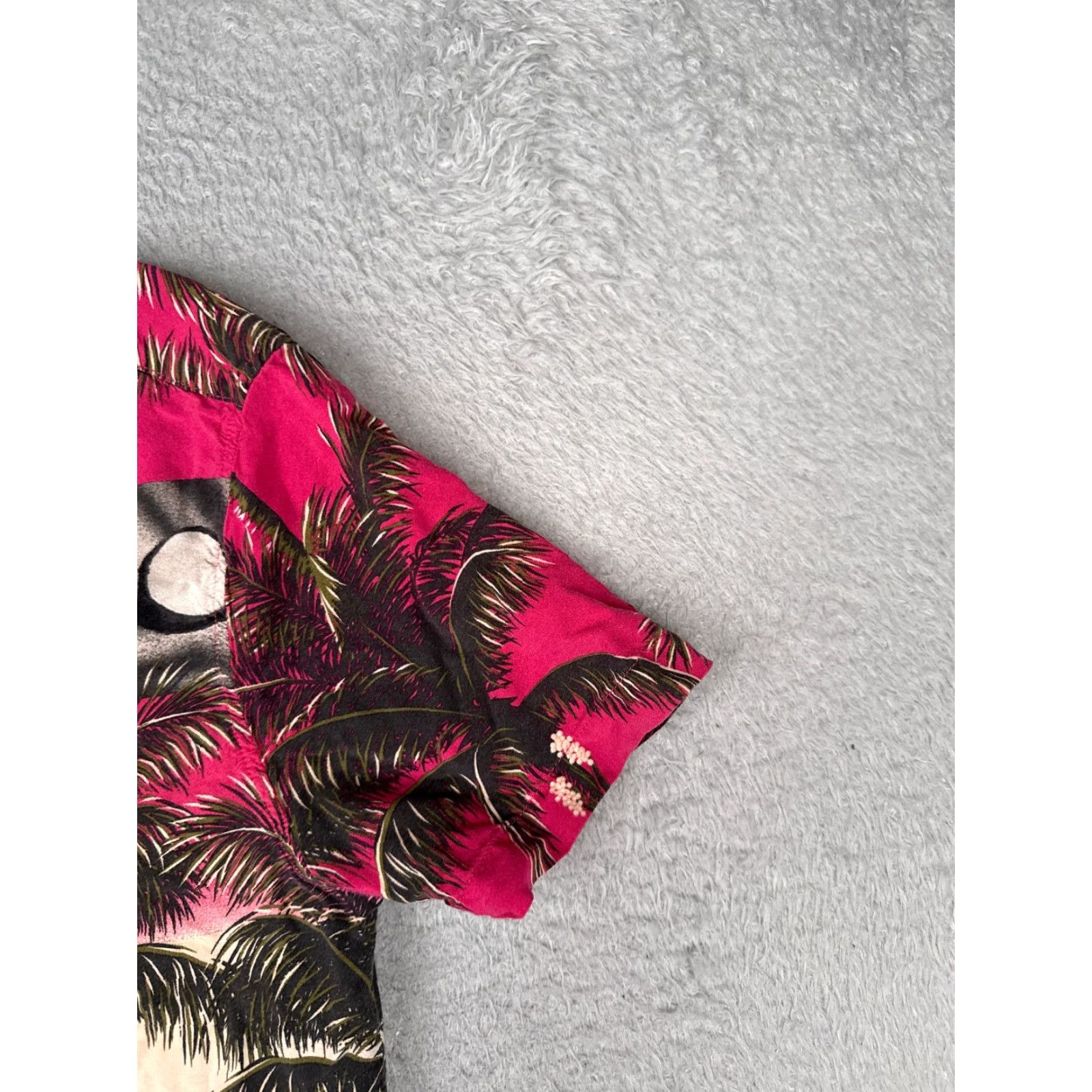 Vintage Original Use Shirt Men Medium Pink Floral Coconut Palm Tree Hawaiian 100% Rayon Size US M / EU 48-50 / 2 - 2 Thumbnail