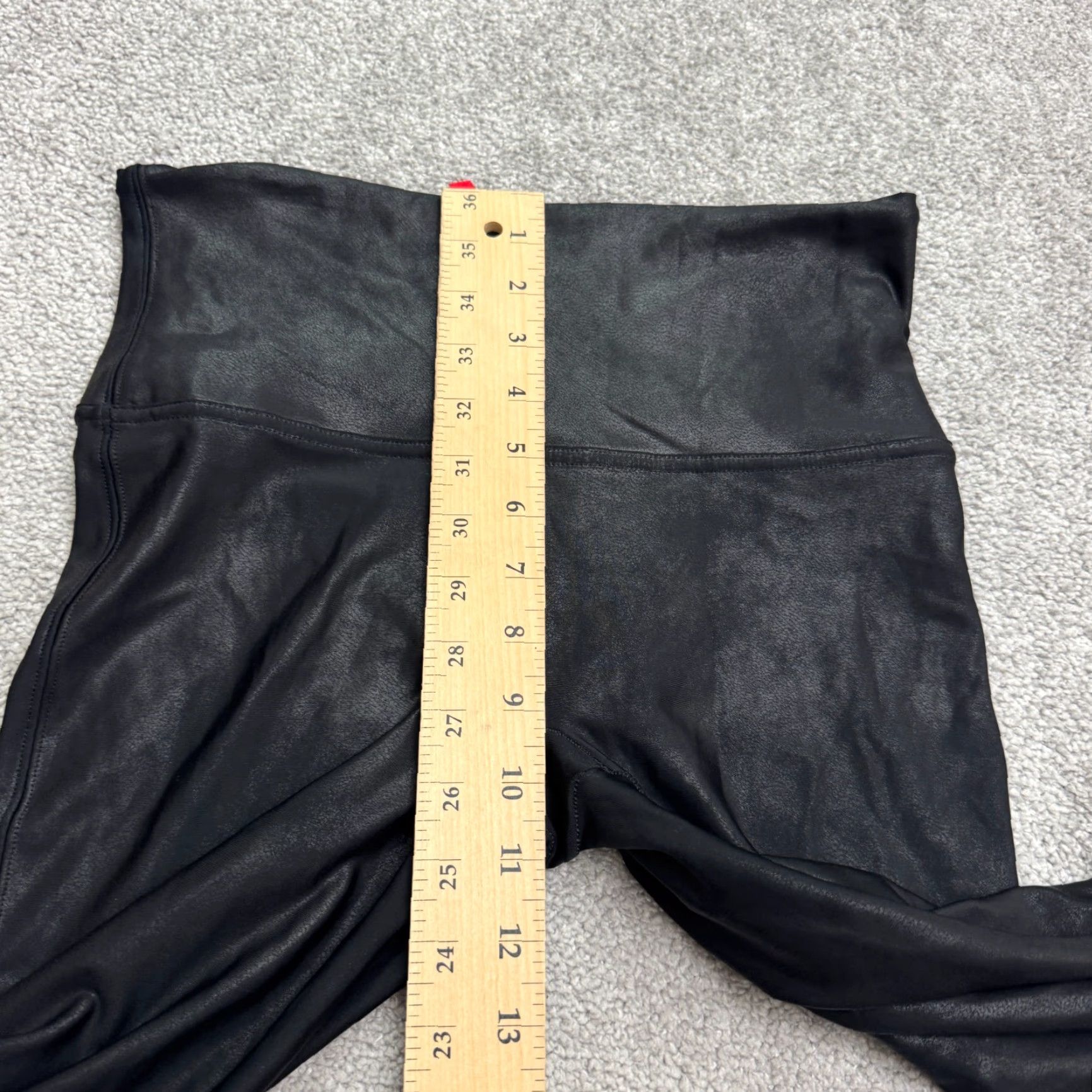 Spanx SPANX Leggings Shapewear Activewear Womens Large Black Faux Leather High Rise 26W 28Inseam Compression M/L Women's 90s Athleisure Size 36" / US 14 / IT 50 - 6 Thumbnail