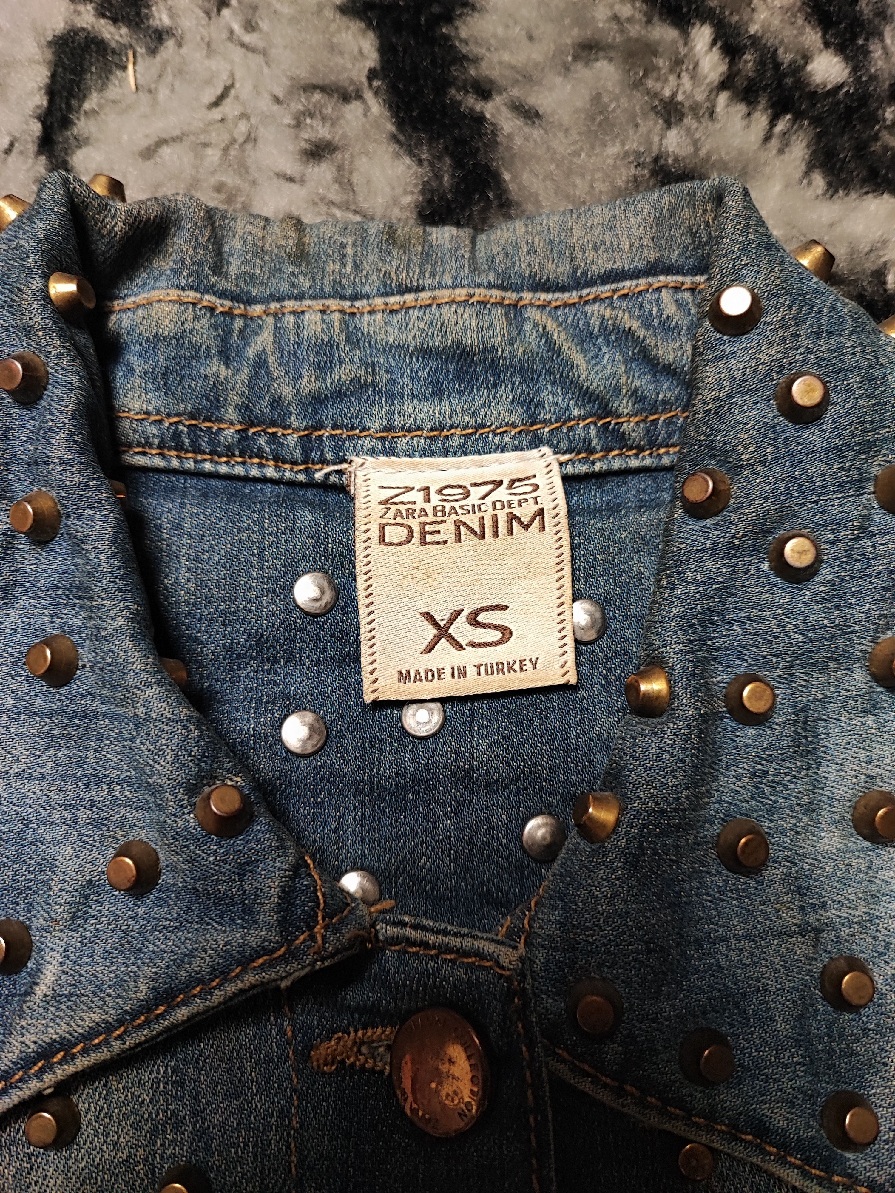 Zara Punk Denim Spike Jacket Boxy by Zara Size US XS / EU 42 / 0 - 10 Thumbnail