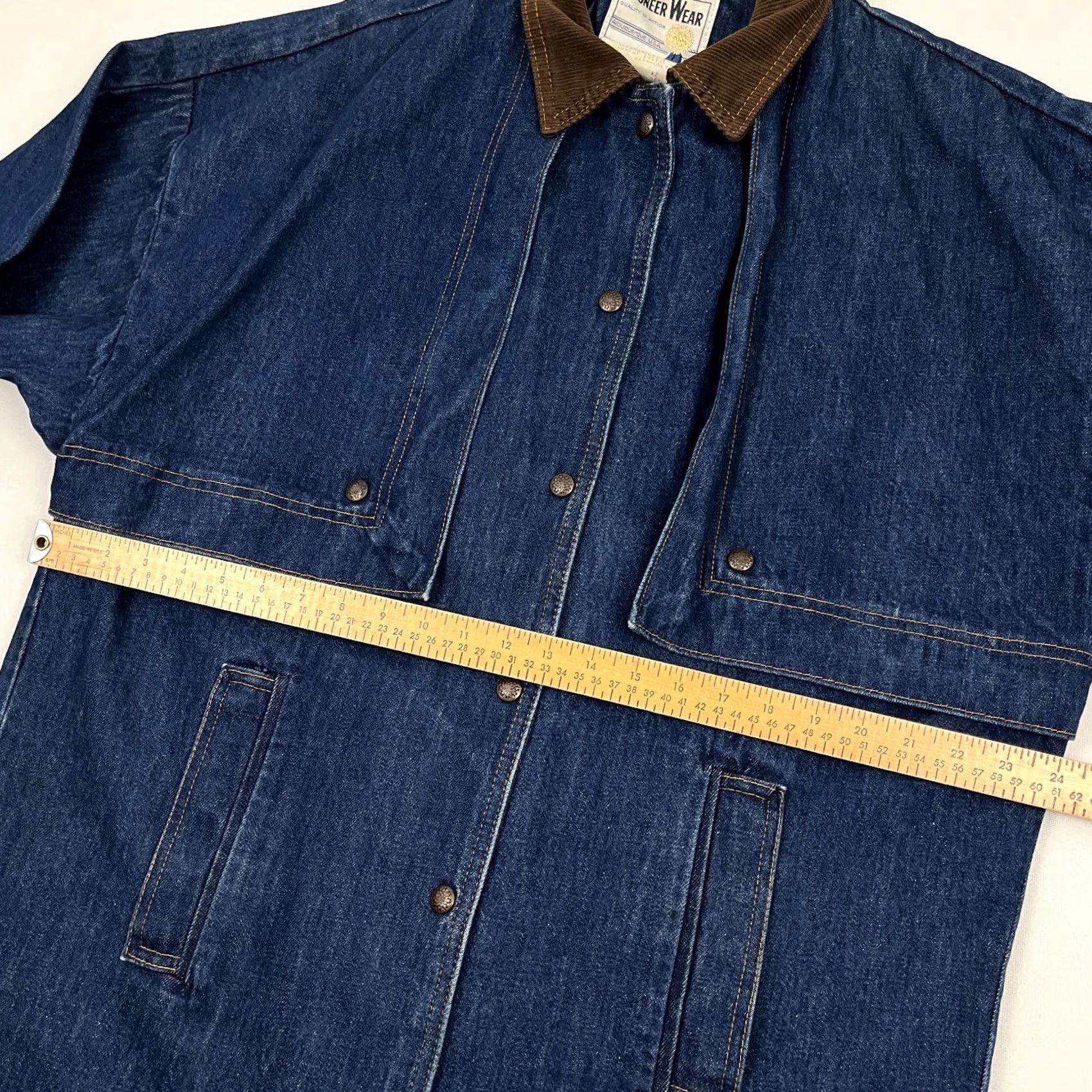 Denime VTG Pioneer Wear Long Denim Jacket Size 12 L/XL Jacket Women Blue 90s Rockability Size XL / US 12-14 / IT 48-50 - 6 Thumbnail