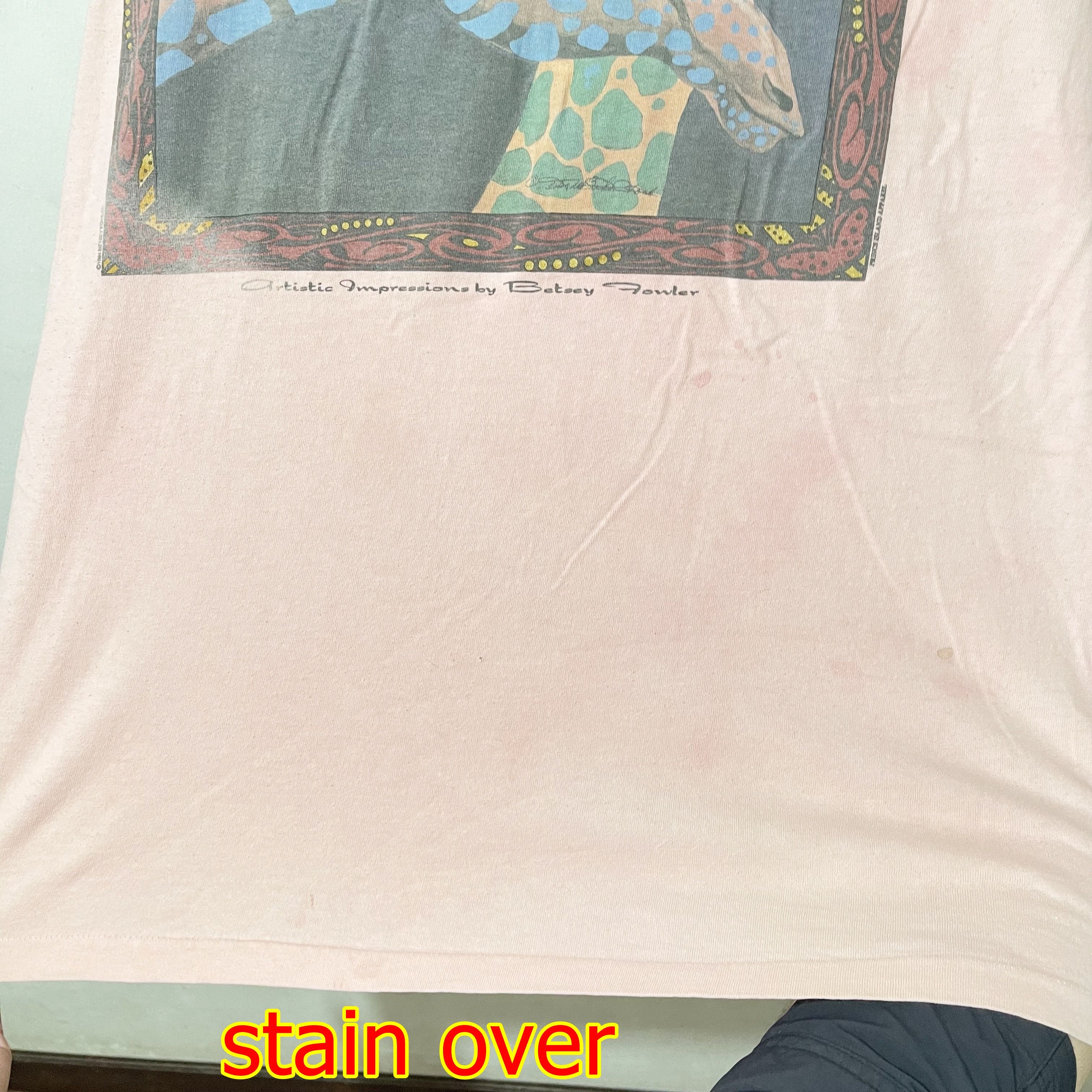 Vintage Vintage 1994 Betsey Fowler Giraffe Art T-Shirt Size US XL / EU 56 / 4 - 14 Thumbnail