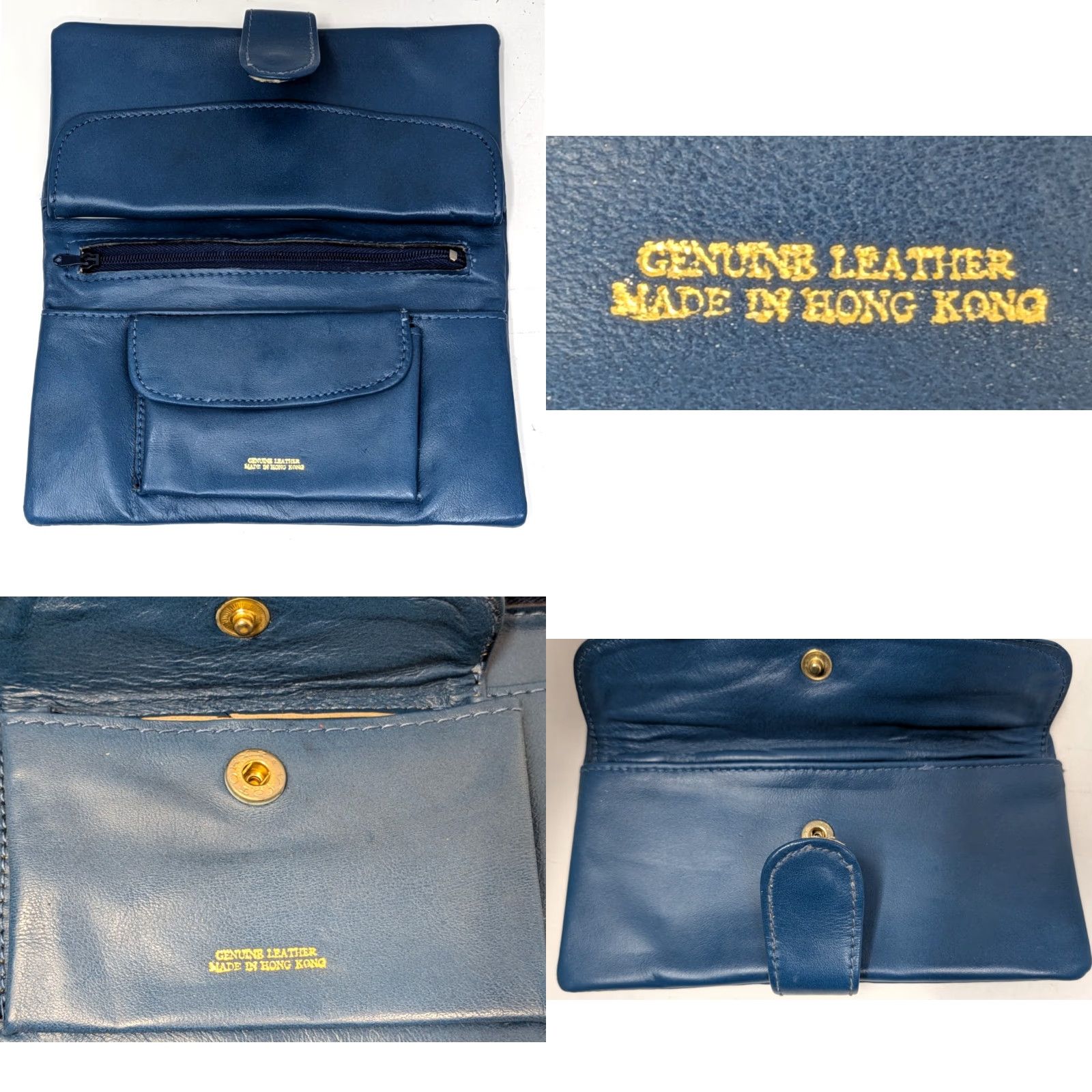Vintage VINTAGE Victory Blue Genuine Leather Wallet Coin Purse Organizer Pouch Hong Kong Size ONE SIZE - 8 Thumbnail