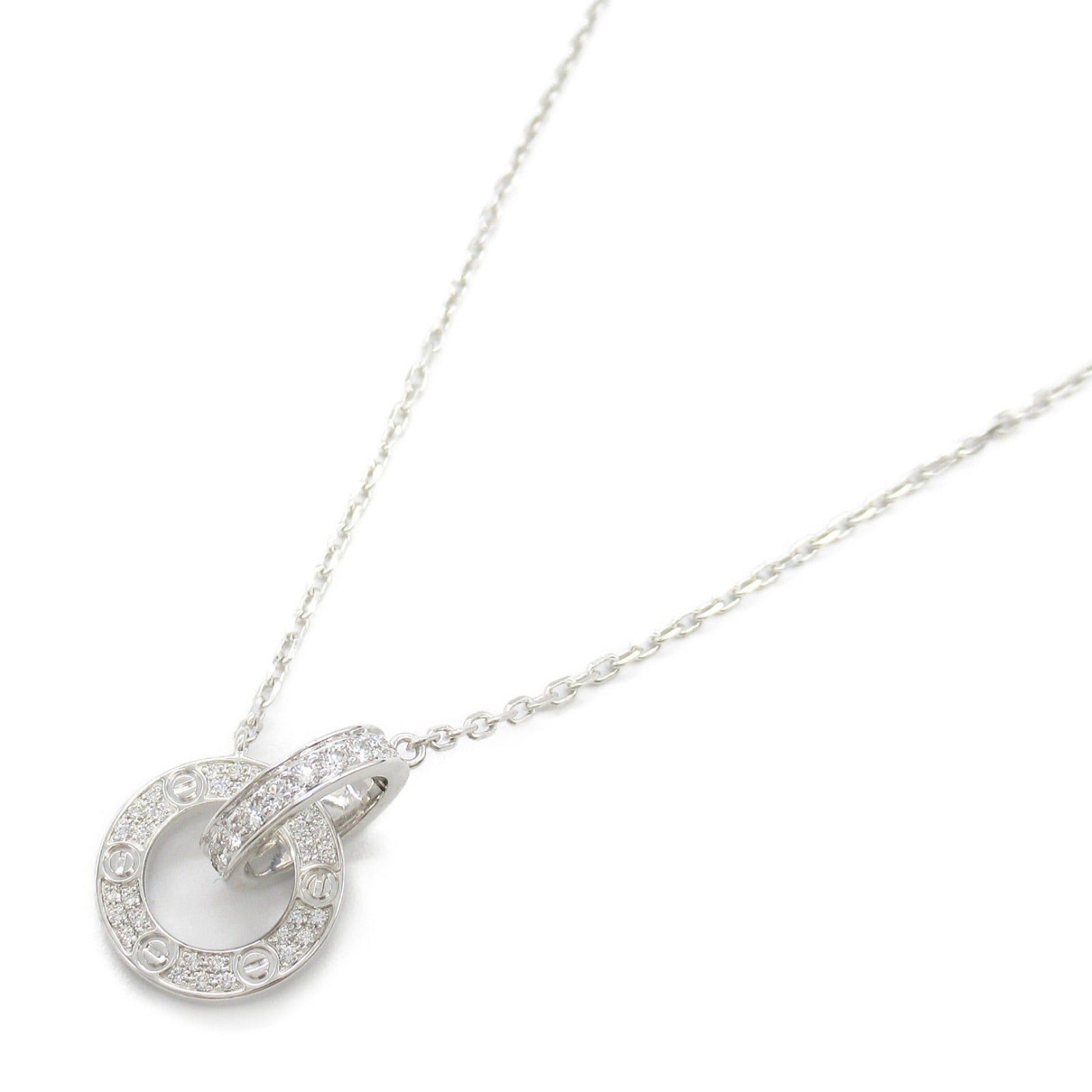 Cartier Cartier Love Necklace Pave Diamond K18Wg (White Gold) Clear Size ONE SIZE - 1 Thumbnail