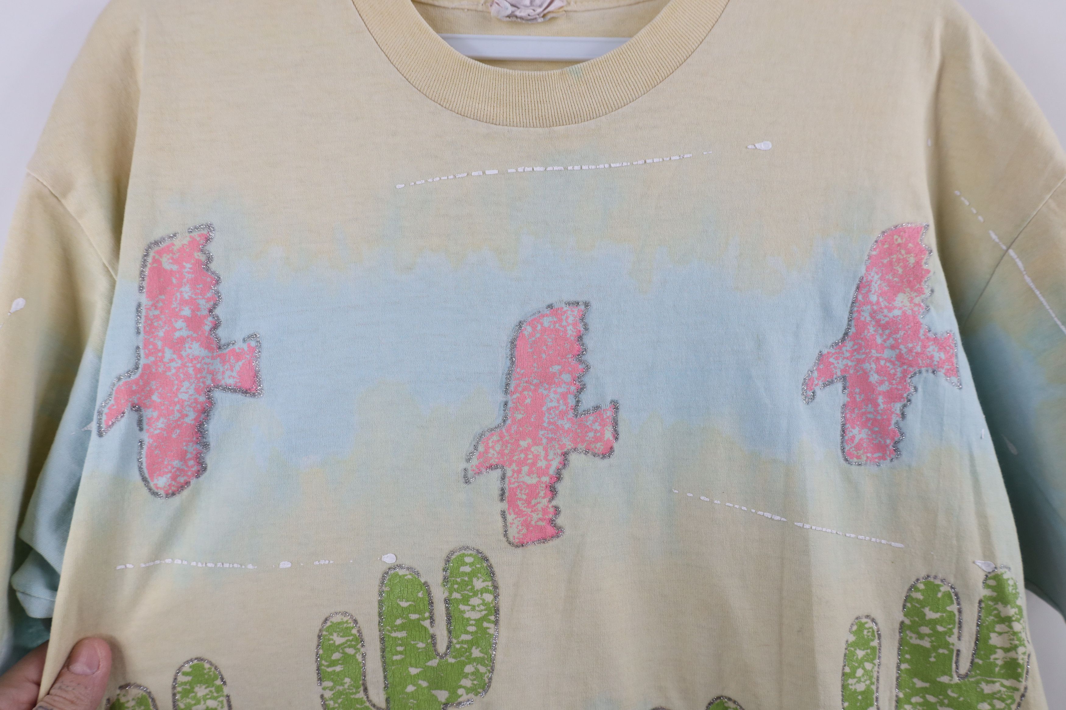Vintage Vintage 90s Streetwear Cactus Wolf Acid Wash T-Shirt USA Size ONE SIZE - 5 Thumbnail