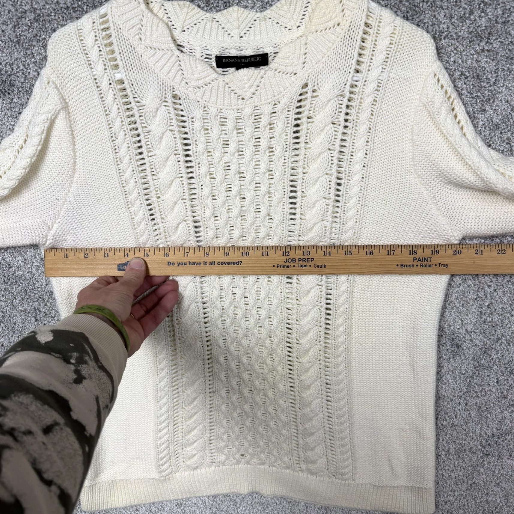Banana Republic VINTAGE? No, Banana Republic Sweater Womens L Cream Cable Knit Preppy Coastal Grandmacore Shirt Womens L White Size L / US 10 / IT 46 - 4 Thumbnail