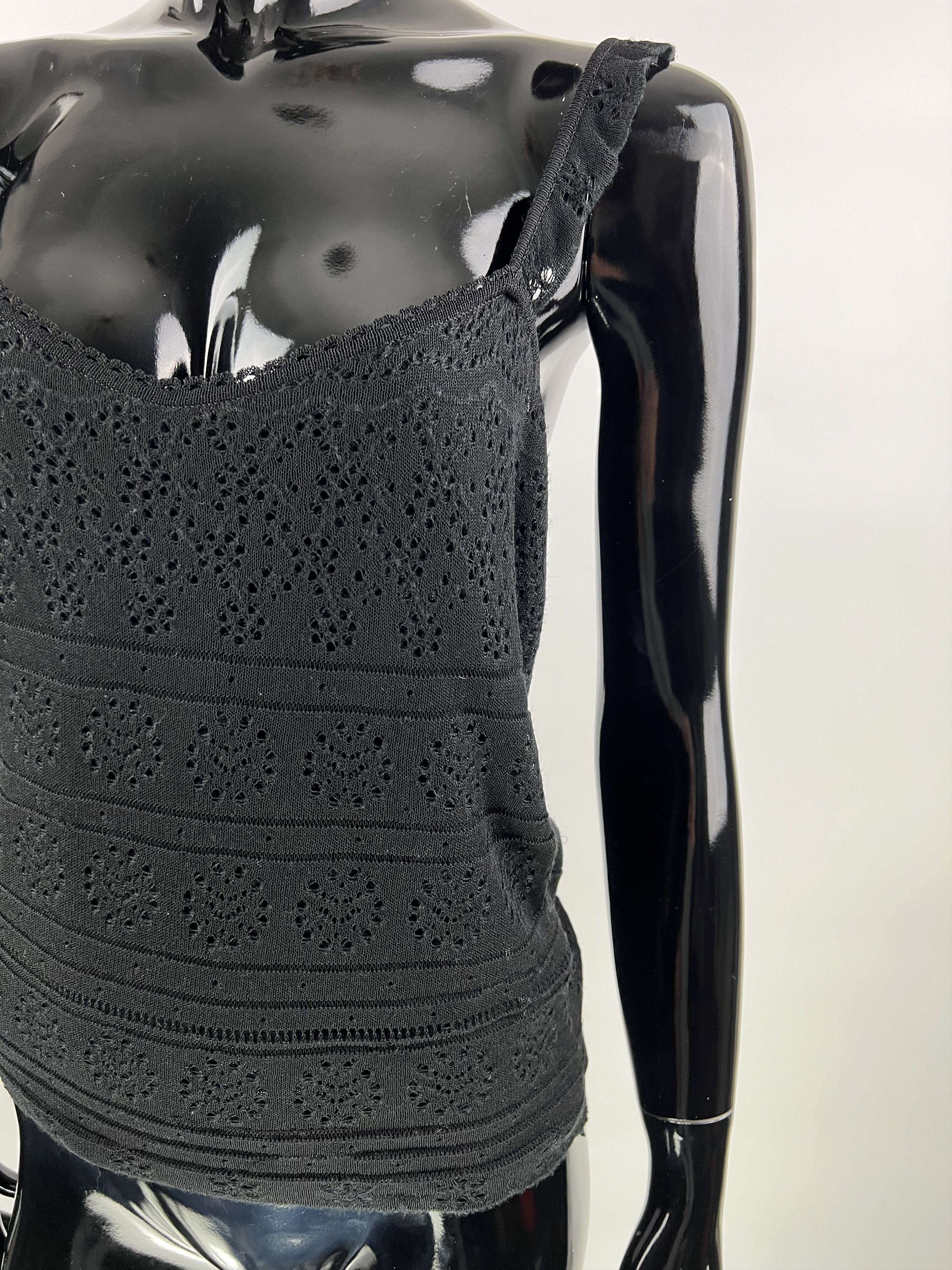 John Galliano Galliano Women's Black Viscose Cashmere Tank Top Size L / US 10 / IT 46 - 4 Thumbnail