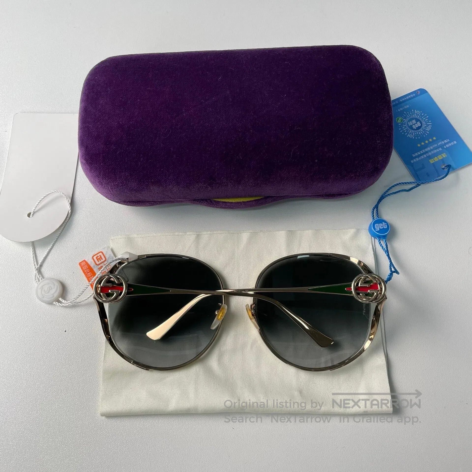 Gucci Guicci Double G logo frame sunglasses in black| Size ONE SIZE - 6 Thumbnail