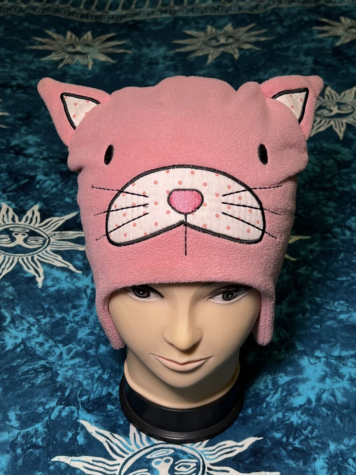 Japanese Brand Y2K Pink Cat Beanie Hat Fleese Cap Size ONE SIZE - 11 Thumbnail