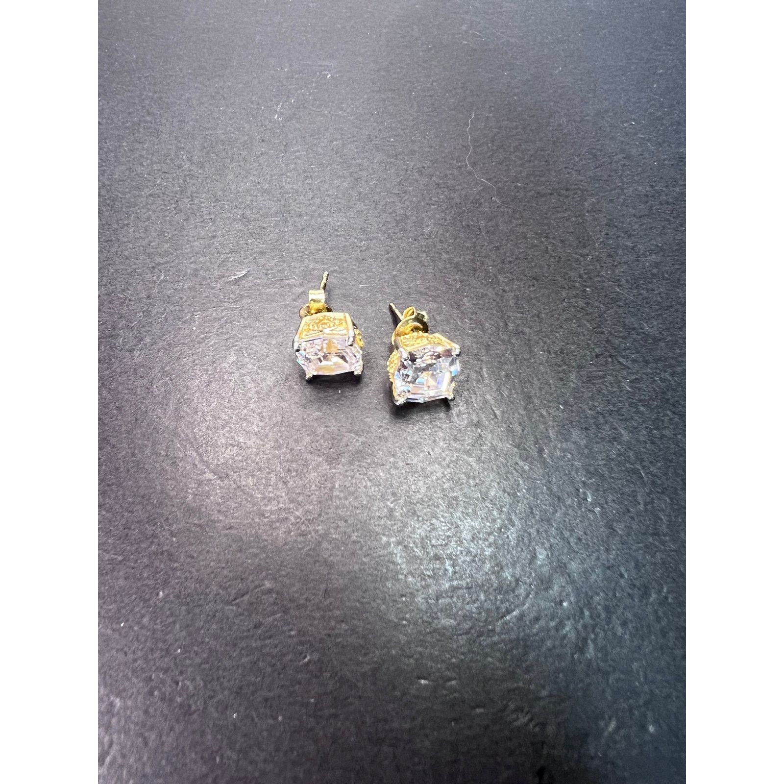 Other CZ radiant square YG vermeil stud earrings Size ONE SIZE - 3 Thumbnail