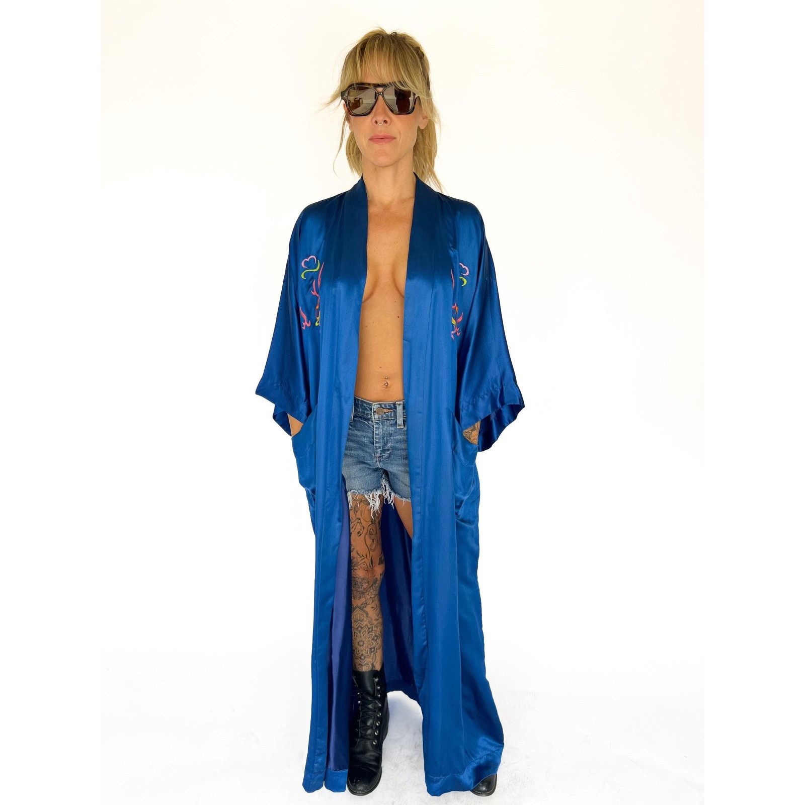 Vintage VTG Dragon Duster Kimono Lounge Maxi Robe Unisex OS Size L / US 10 / IT 46 - 3 Thumbnail