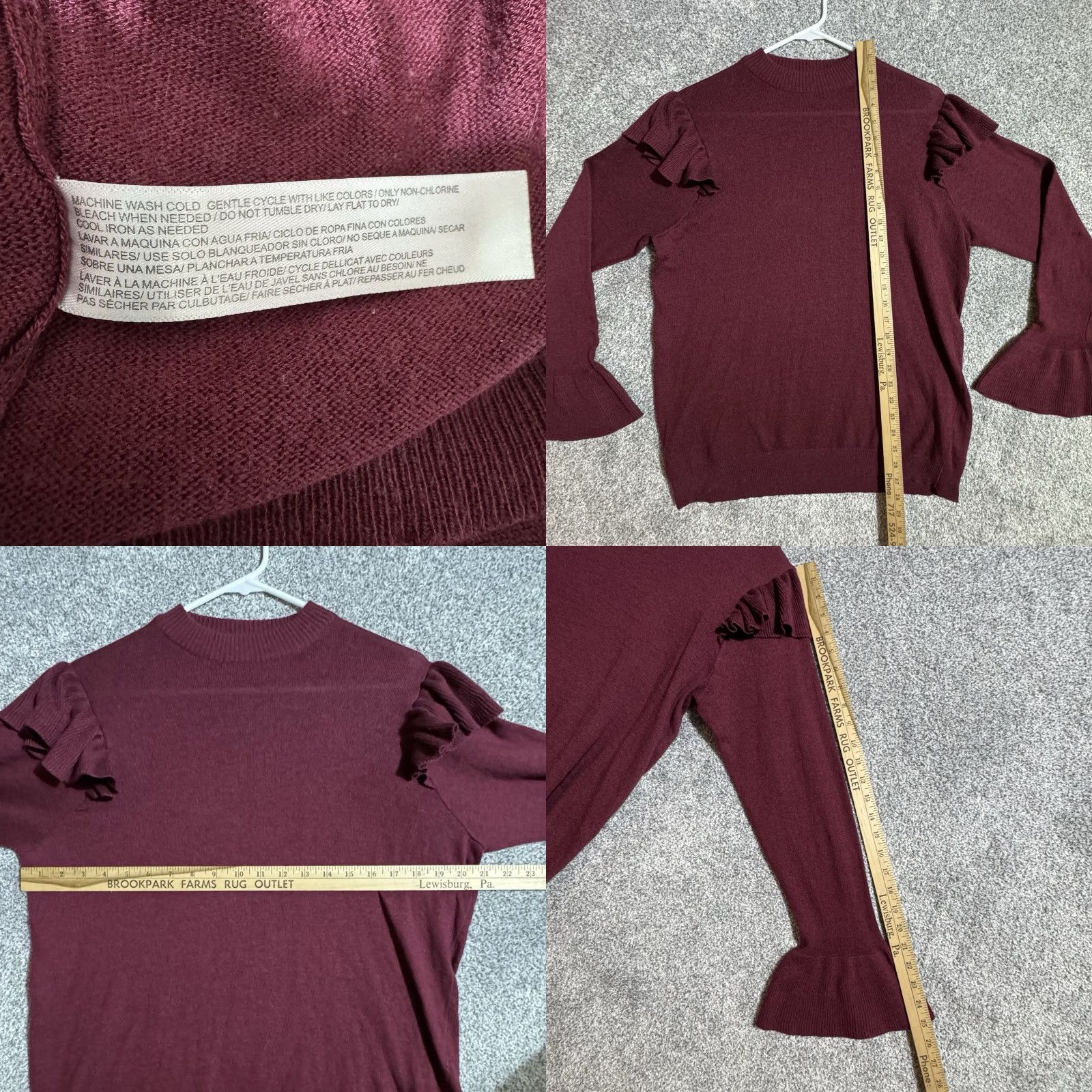 Vintage Eloquii Sweater Womens 14/16 Knit Pullover Crew Neck Long Sleeve Bell Ruffle Red Casual Office Womens Size XL / US 12-14 / IT 48-50 - 8 Thumbnail