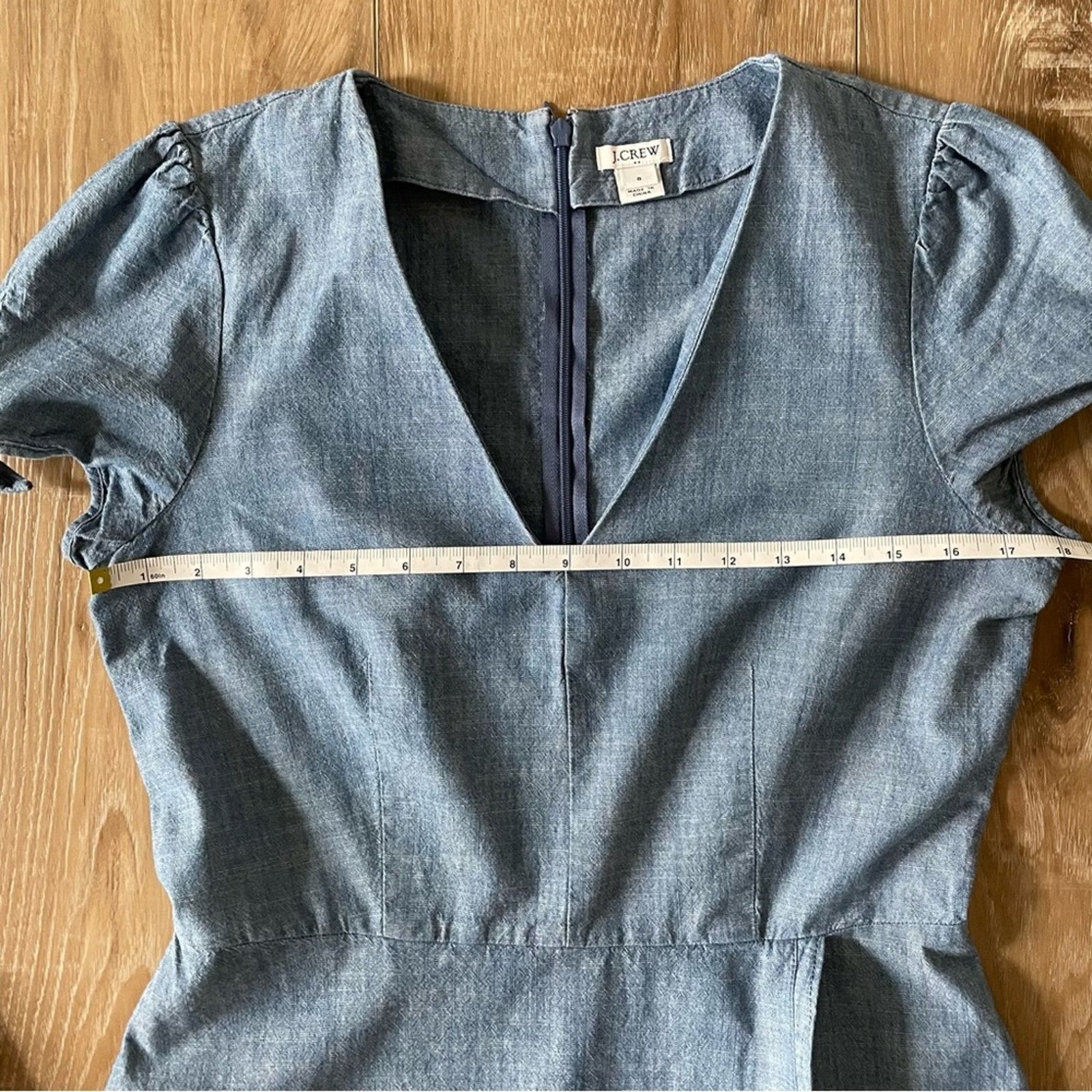 J.Crew J. Crew Chambray Faux-Wrap Dress Size M / US 6-8 / IT 42-44 - 13 Thumbnail