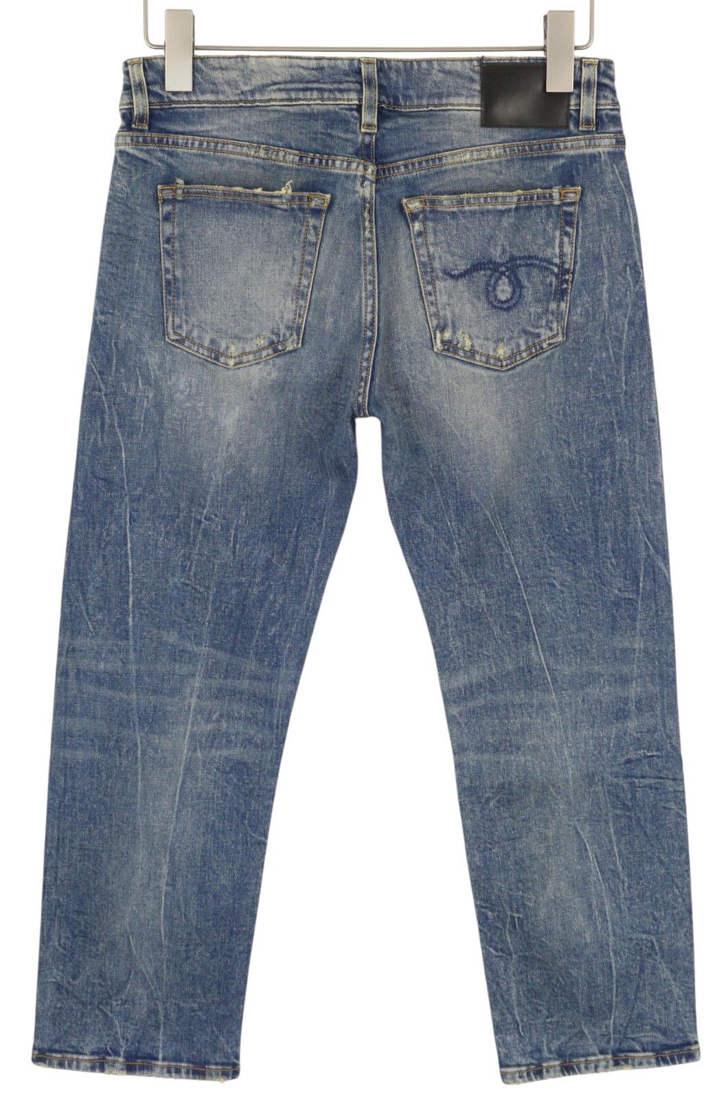 R13 BOY STRAIGHT 27 Kelly Stretch Washed Cropped Zip 86346 Size 27" / US 4 / IT 40 - 4 Thumbnail