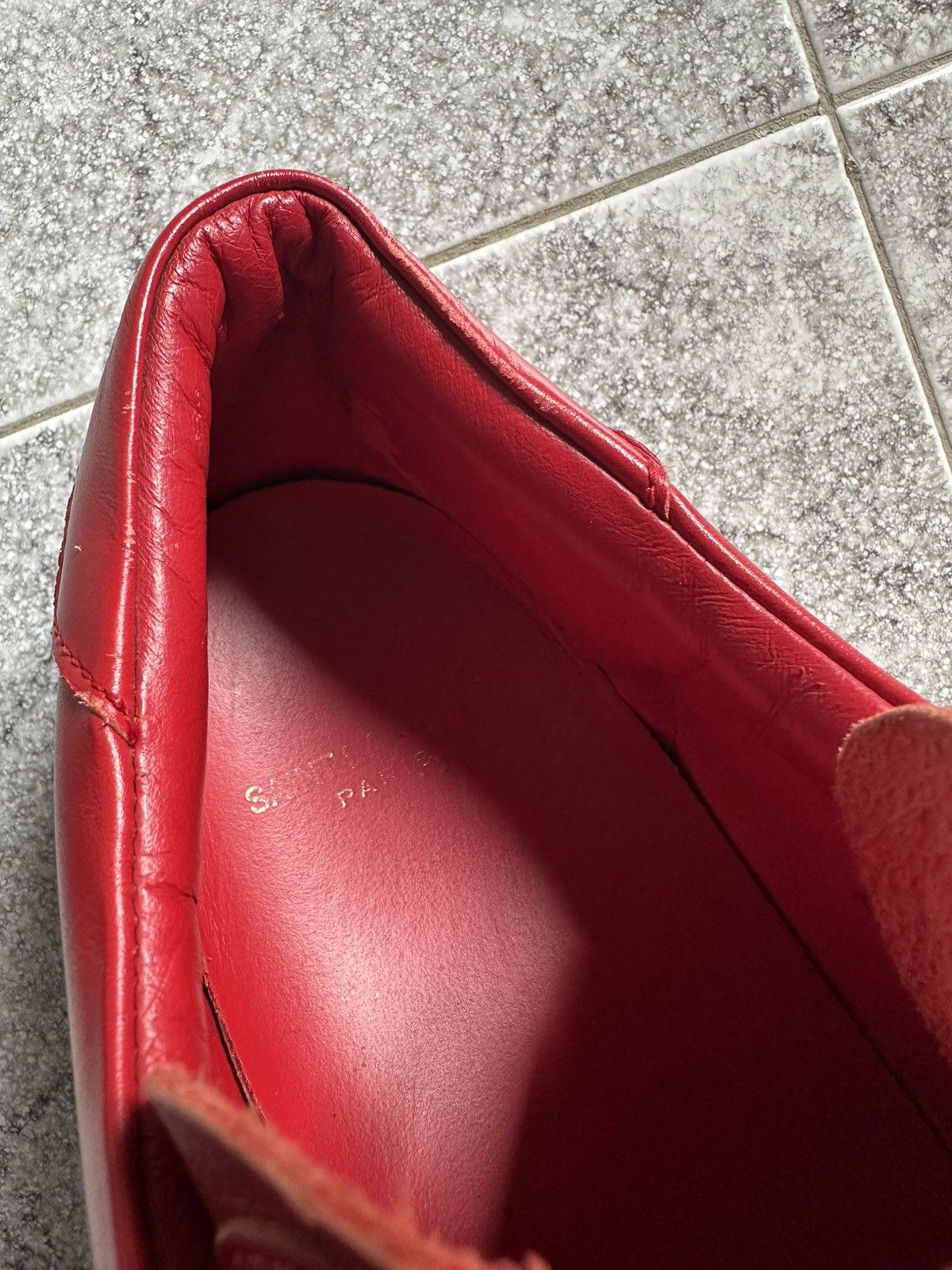 Saint Laurent Paris Saint Laurent SL01 Red Leather Low Sneakers Size US 9 / EU 42 - 13 Thumbnail