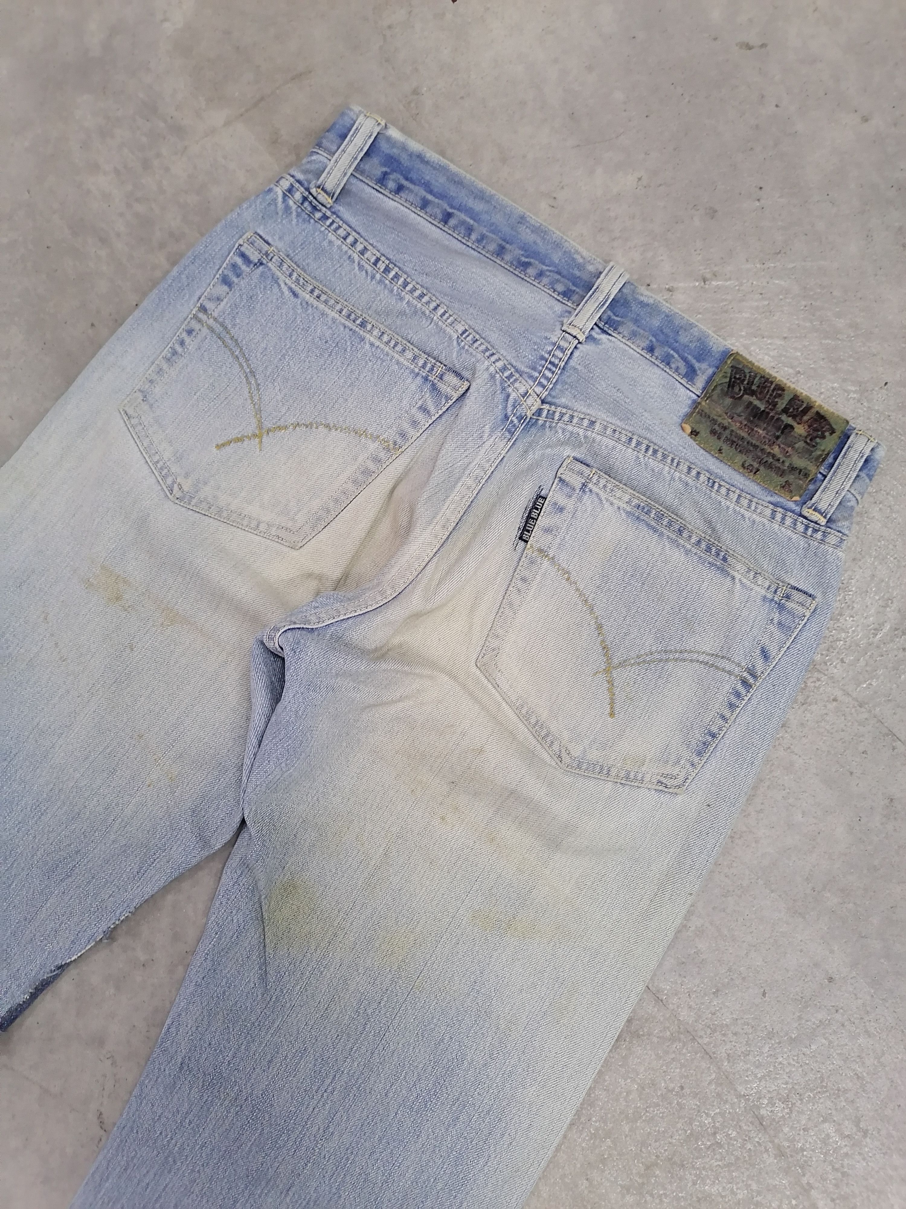 Blue Blue Japan × Japanese Brand Blue Blue Japan Patchwork Distressed Denim Pants Size US 30 / EU 46 - 12 Thumbnail