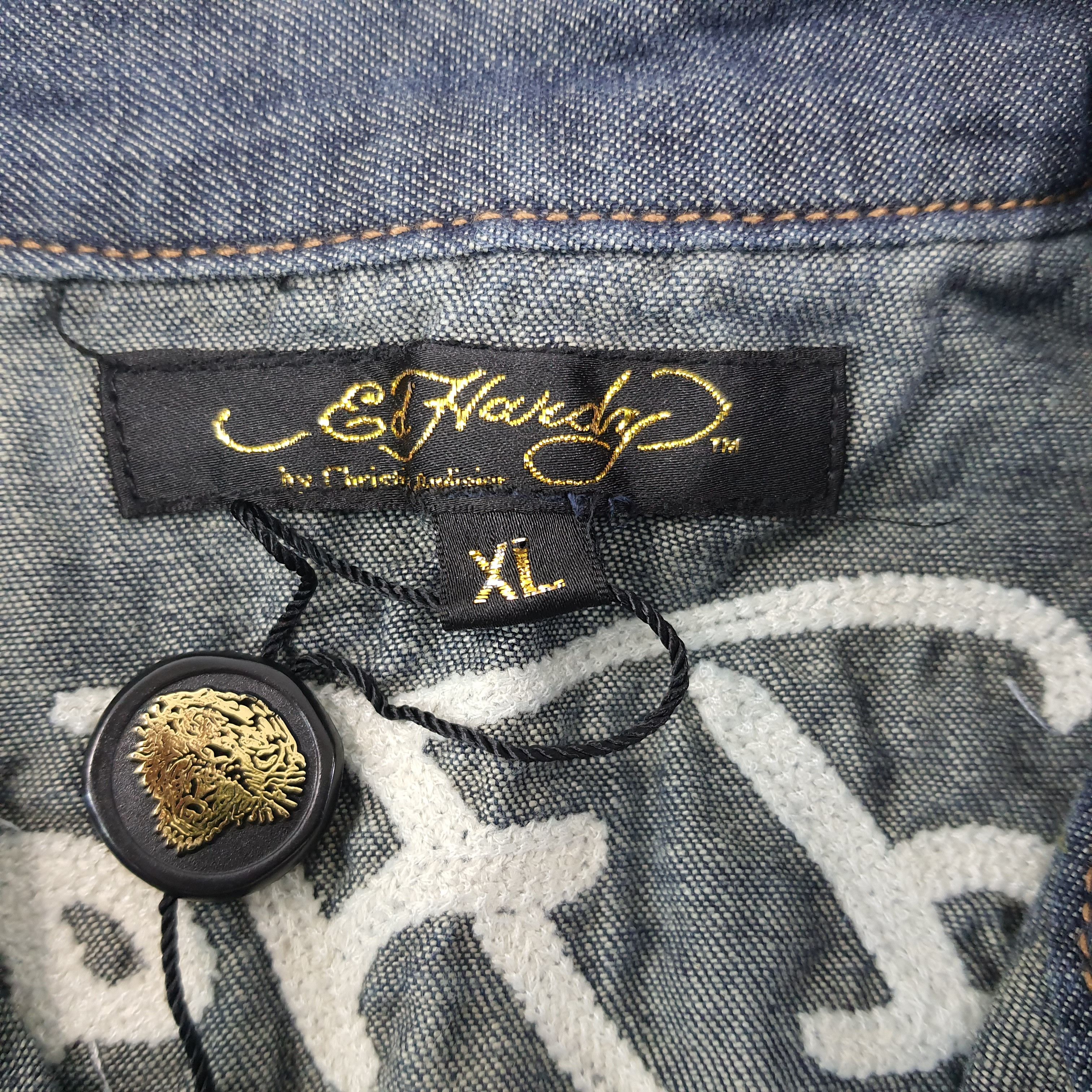 Ed Hardy Vintage Ed Hardy Design Denim Button Up Shirt C239N18 Size US XL / EU 56 / 4 - 8 Thumbnail