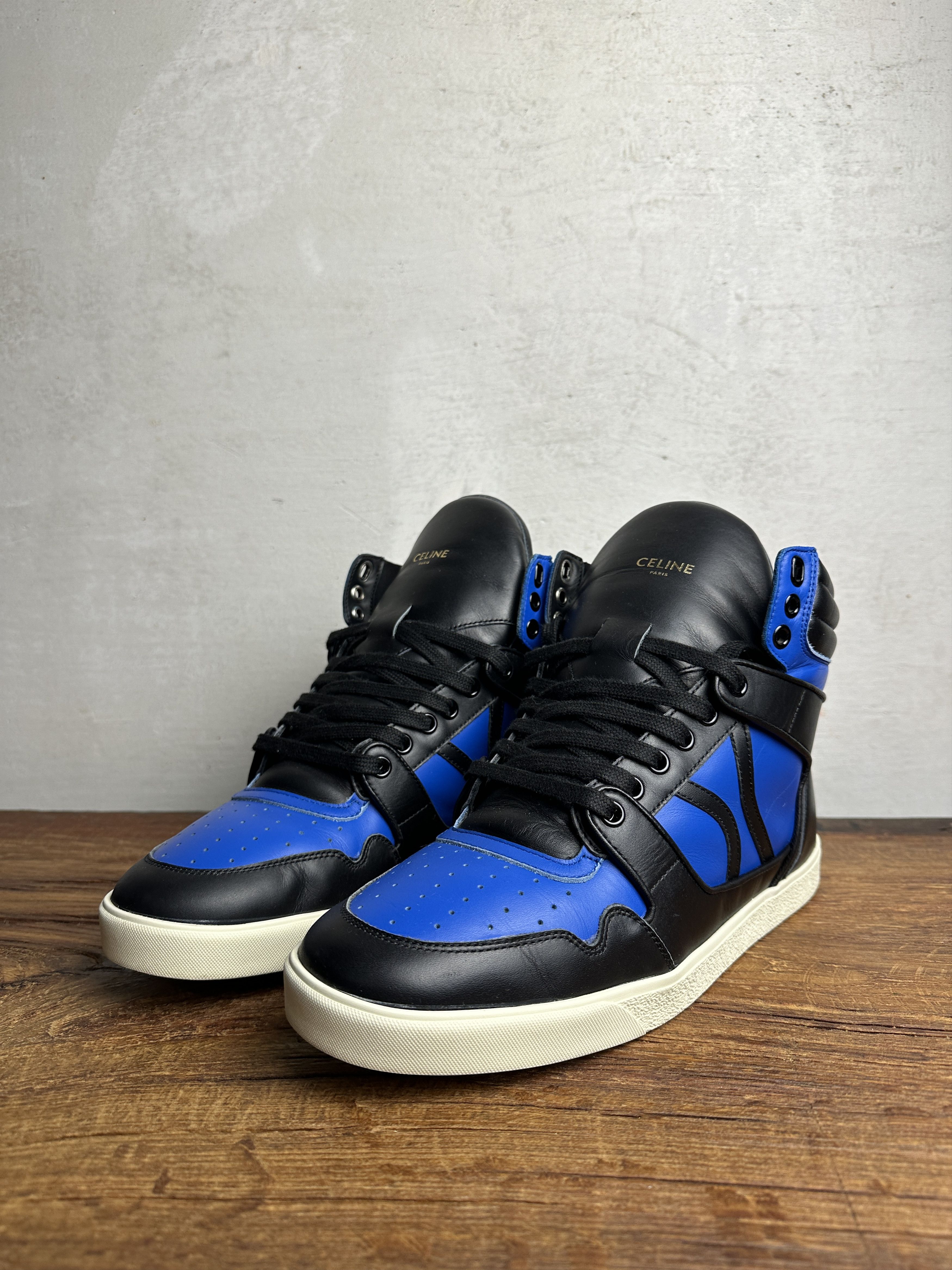 Celine Celine Celine Break Logo Leather Sneakers in Black Blue Size US 9 / EU 42 - 1 Thumbnail