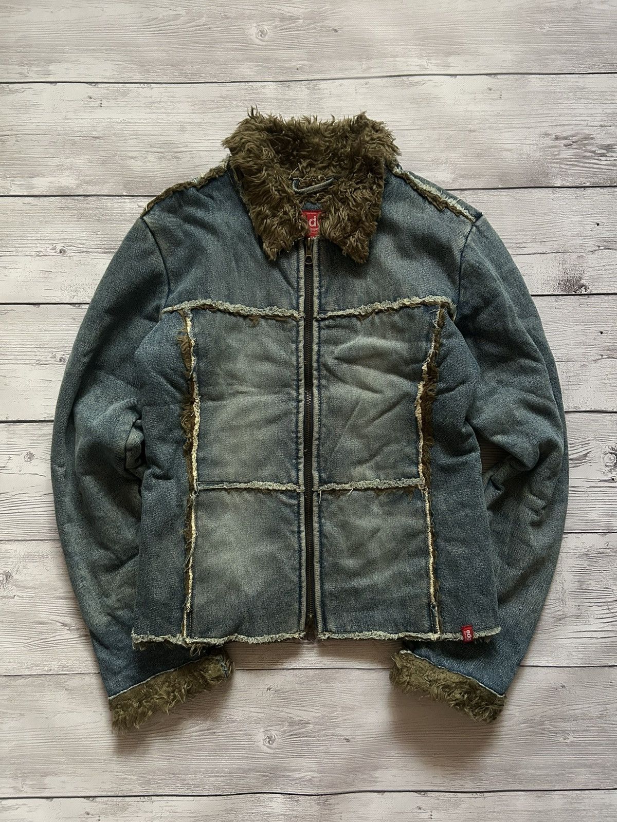 Pre-owned Hysteric Glamour X If Six Was Nine Vintage If Six Was Nine Style Fur Denim Jacket Y2k In Blue