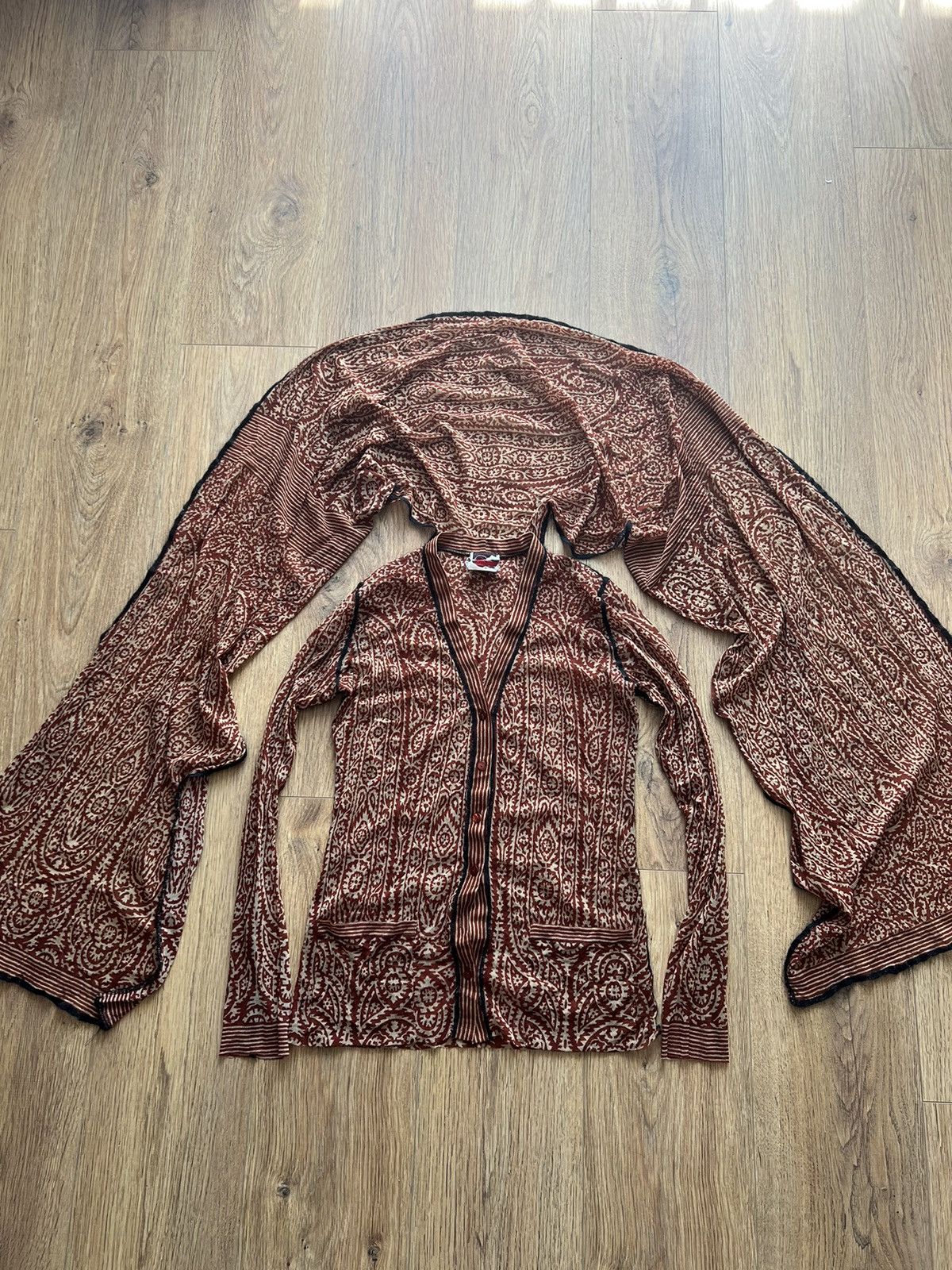 Jean Paul Gaultier 🔥Jean Paul Gaultier Vintage 80 paisley mesh arabian cardigan Size M / US 6-8 / IT 42-44 - 7 Thumbnail