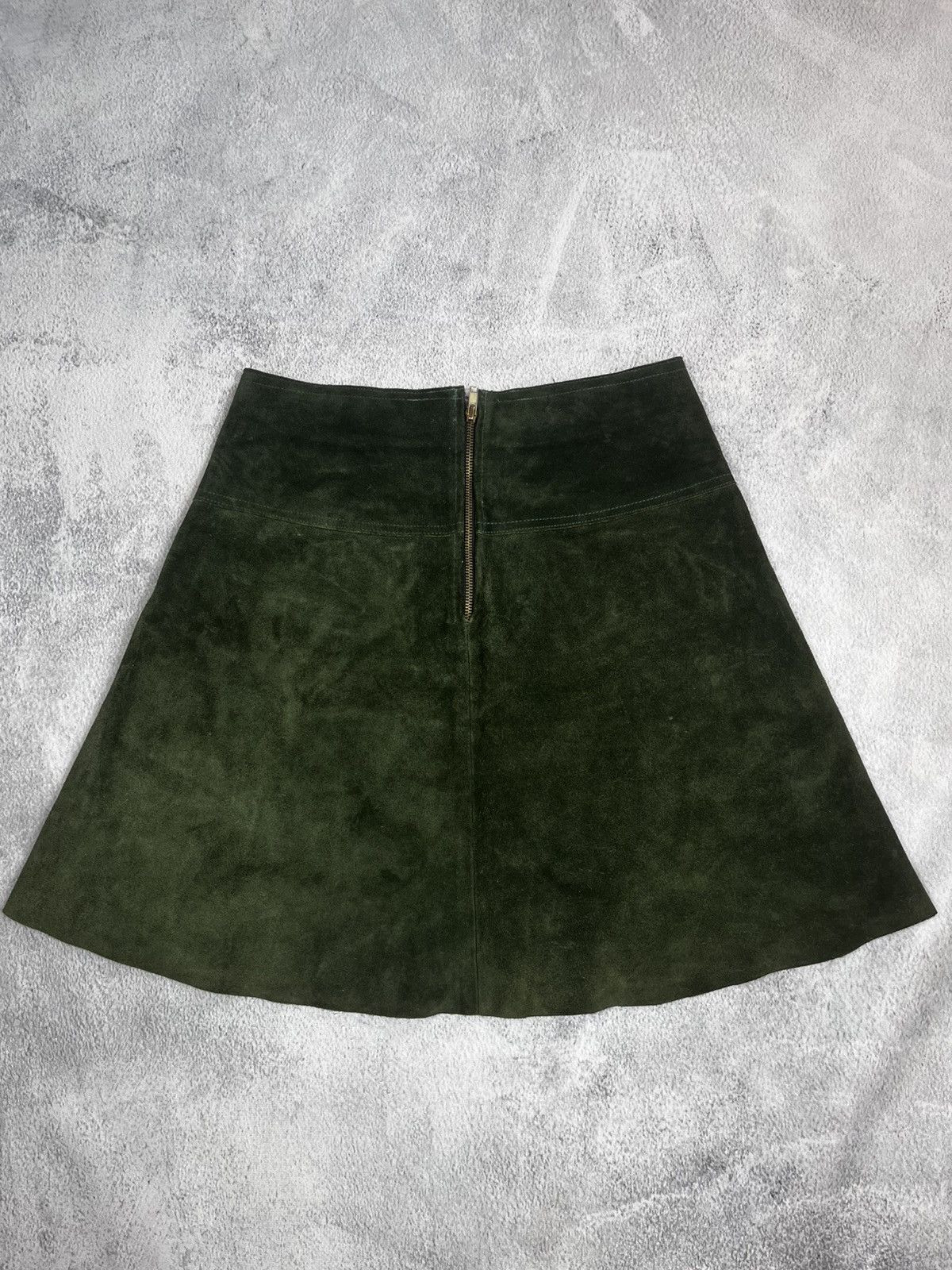 Leather × Vintage Vintage 90s Leather mini skirt avant garde oldmoney style Size 27" / US 4 / IT 40 - 1 Thumbnail