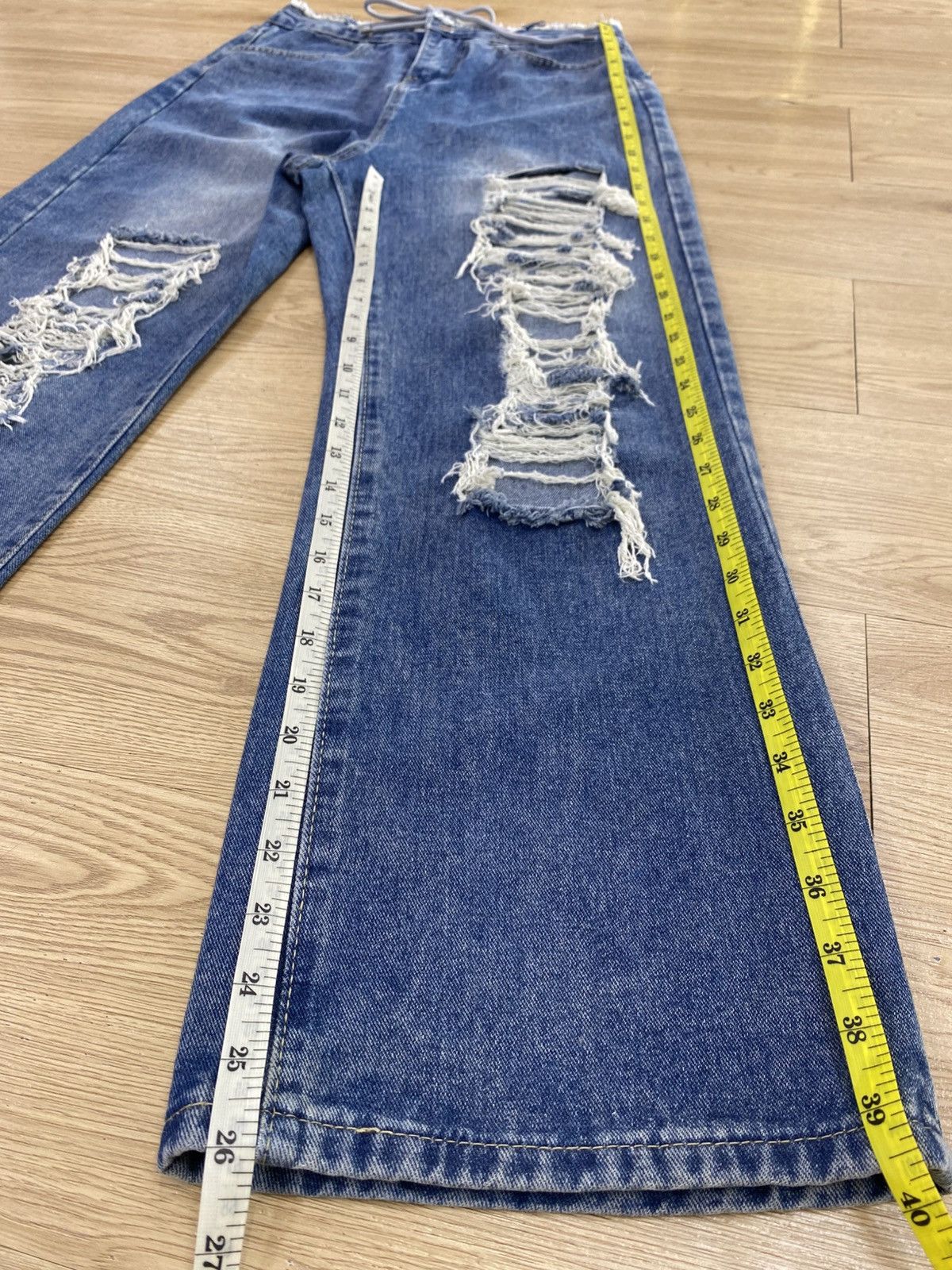 Japanese Brand Japanese Brand Distressed Acid Blue Wash Style Jeans Size US 28 / EU 44 - 11 Thumbnail