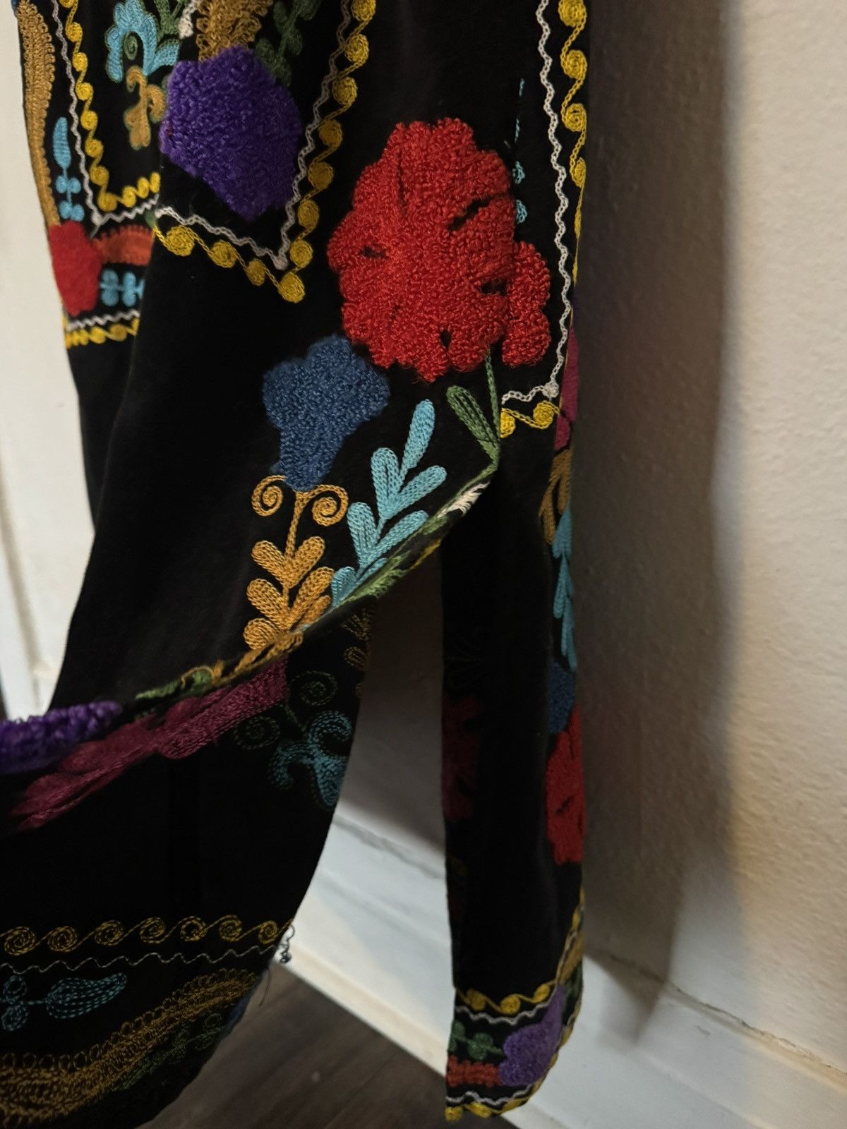 Handmade Turkish Handmade Floral Embroidered Full Length Kaftan Size ONE SIZE - 16 Thumbnail