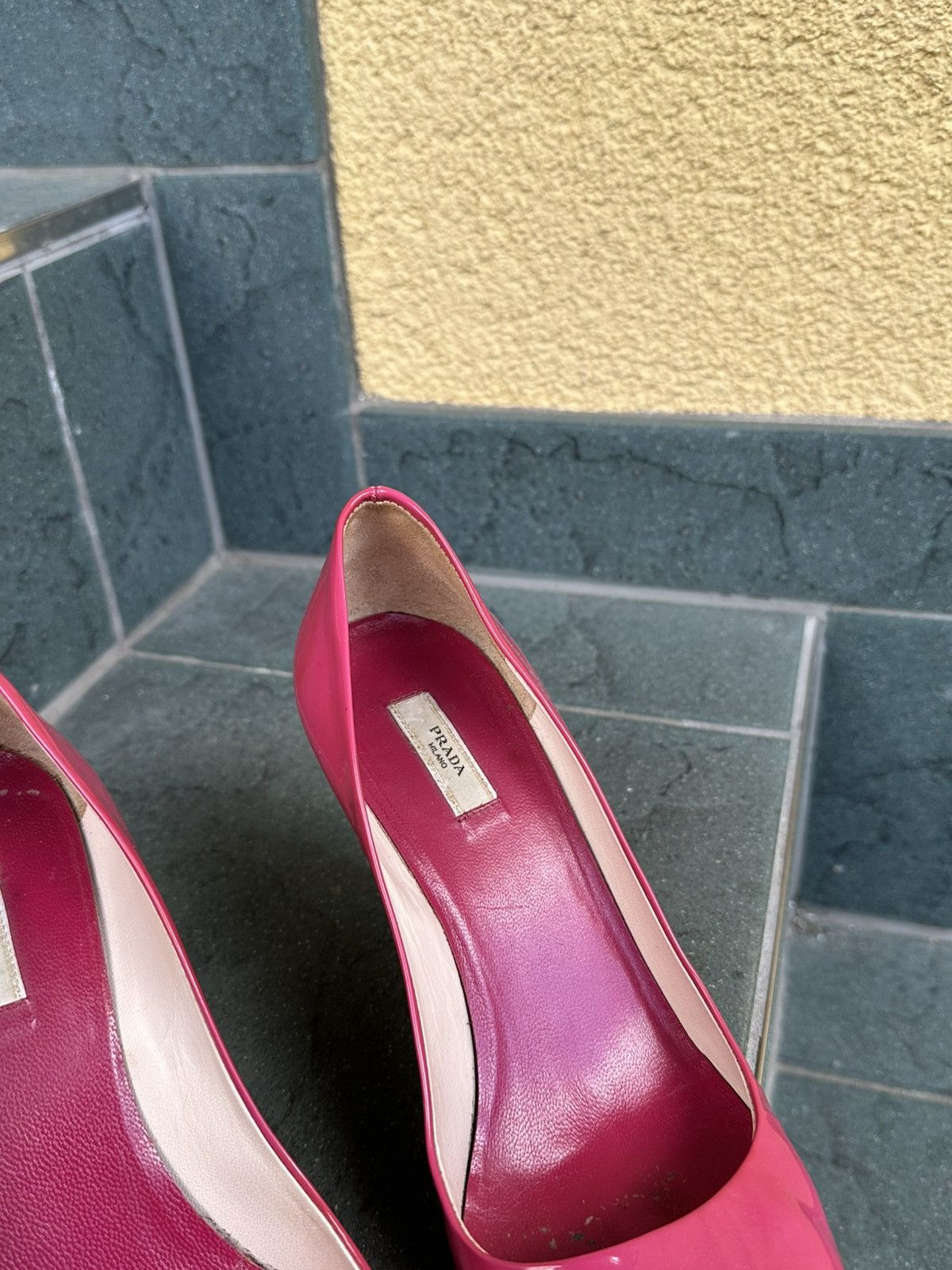 Prada Prada Womens Sz 36.5 Patent Leather Platform Heels Sz 6.5-7 Size US 6.5 / IT 36.5 - 11 Thumbnail
