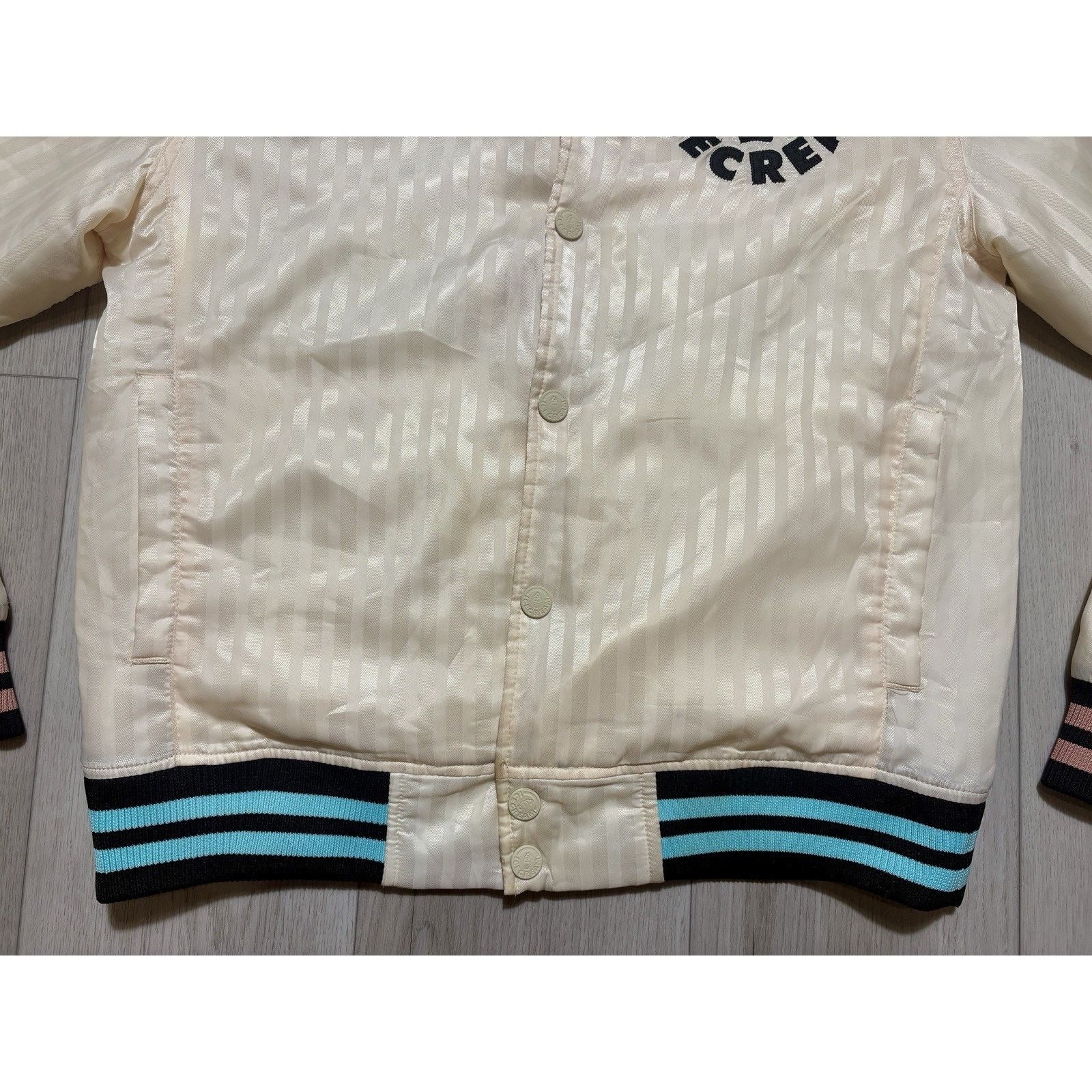 Icecream Ice Cream BBC Satin Varsity Jacket Cream Striped Bomber M Size US M / EU 48-50 / 2 - 9 Thumbnail