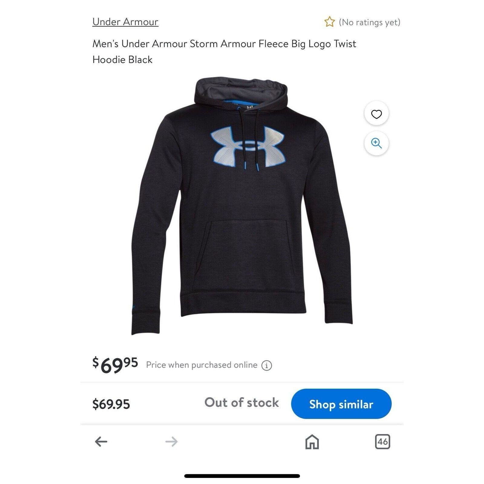 Under Armour Under Armour Storm Fleece Hoodie Black Men’s Medium Blue Size US M / EU 48-50 / 2 - 8 Thumbnail