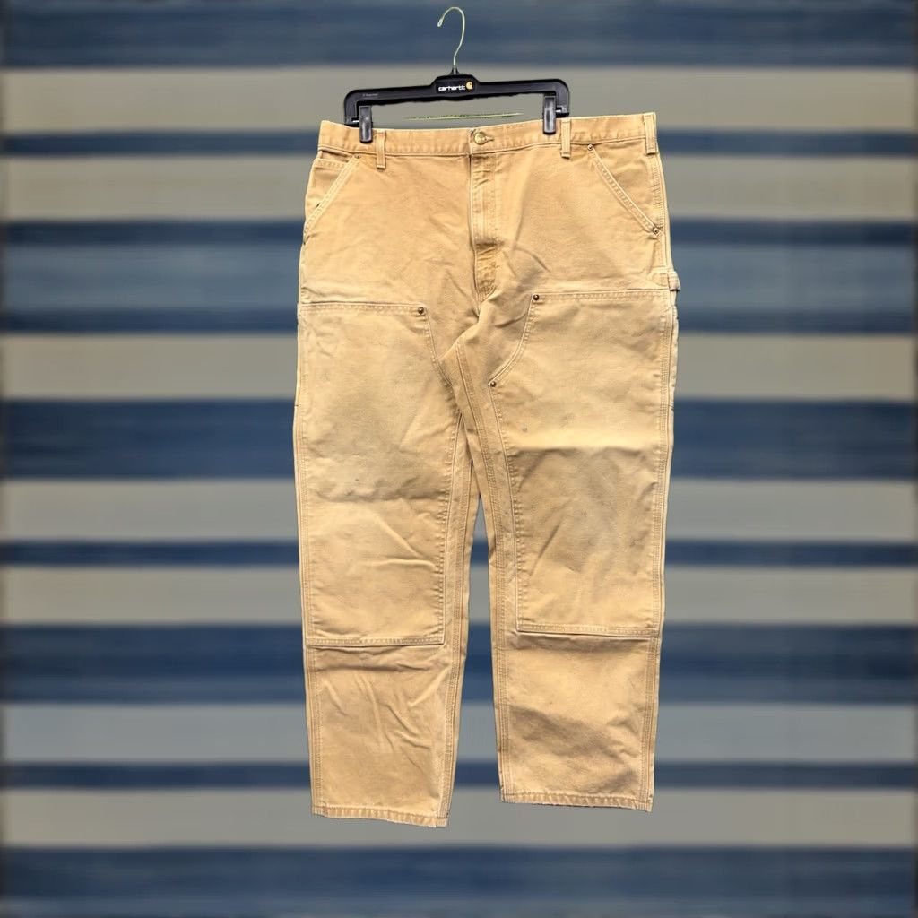 Carhartt Carhartt B01 BRN Double Knee Pants Mens 42x32 Duck Canvas Brown Loose Original Fit Workwear Vintage USA Logger Pants Size US 42 / EU 58 - 1 Thumbnail
