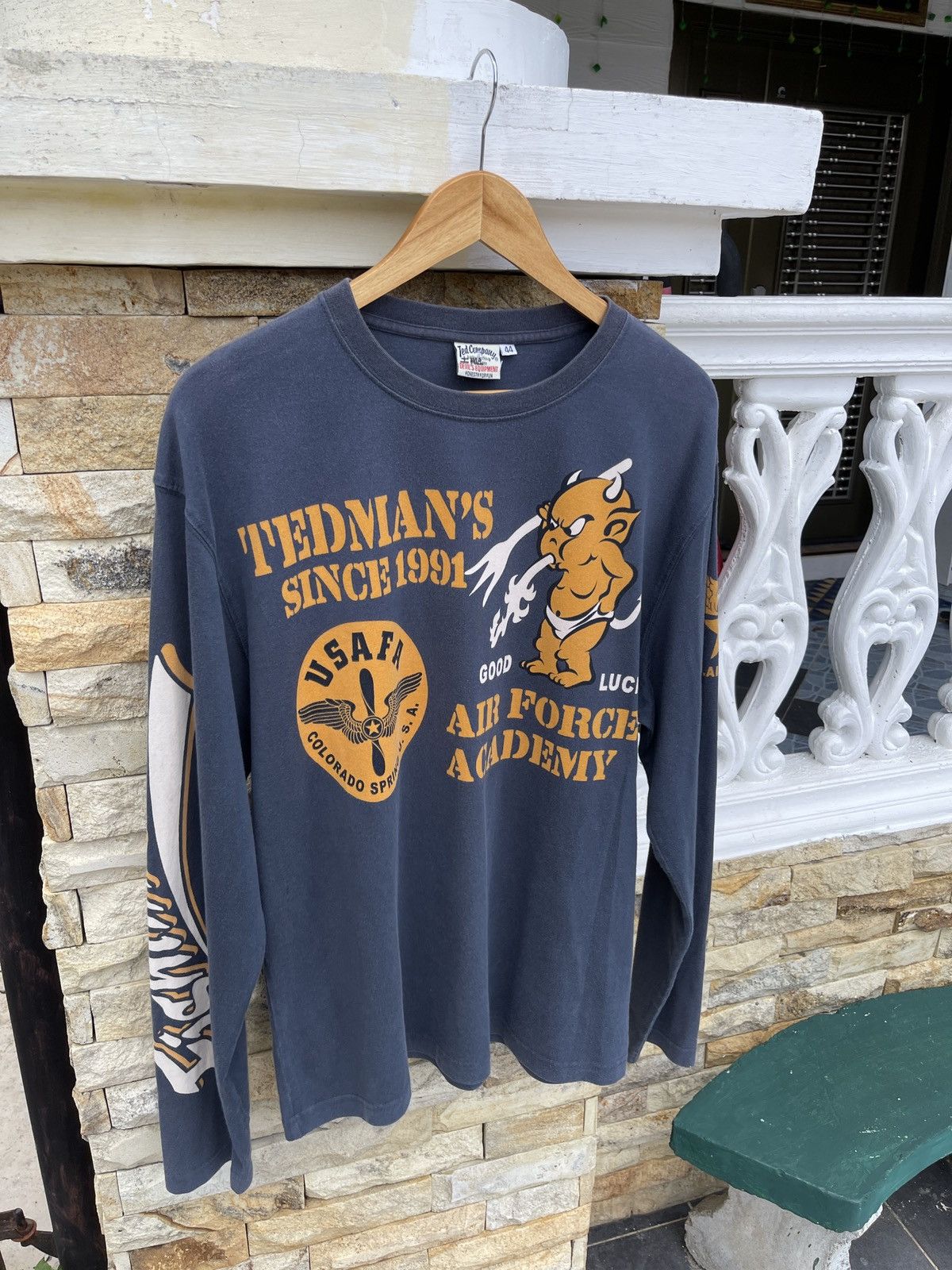 Japanese Brand Rare🔥Tedman Air Force Long Sleve T Shirt Size US L / EU 52-54 / 3 - 3 Thumbnail