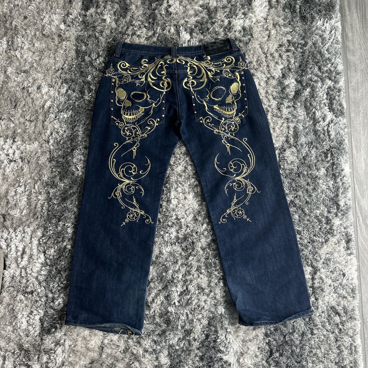 image of Jnco x Vintage Men's Jeans Imperious Embroidered Full Art Size 38/34 Y2K in Blue