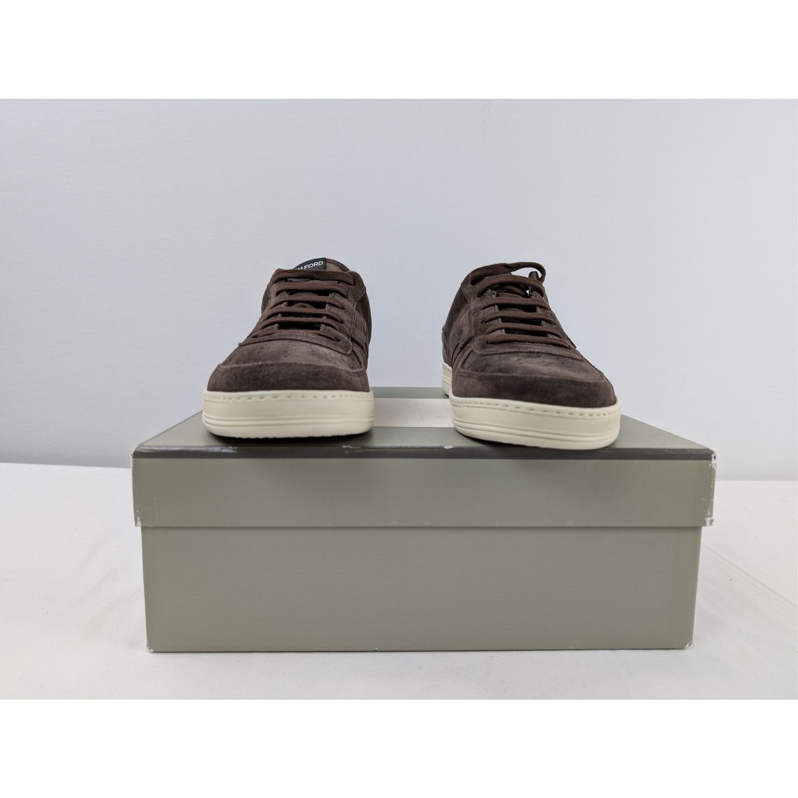 Tom Ford o1rshd1 Suede Low top Sneakers shoe in Dark Brown Size US 11 / EU 44 - 16 Thumbnail