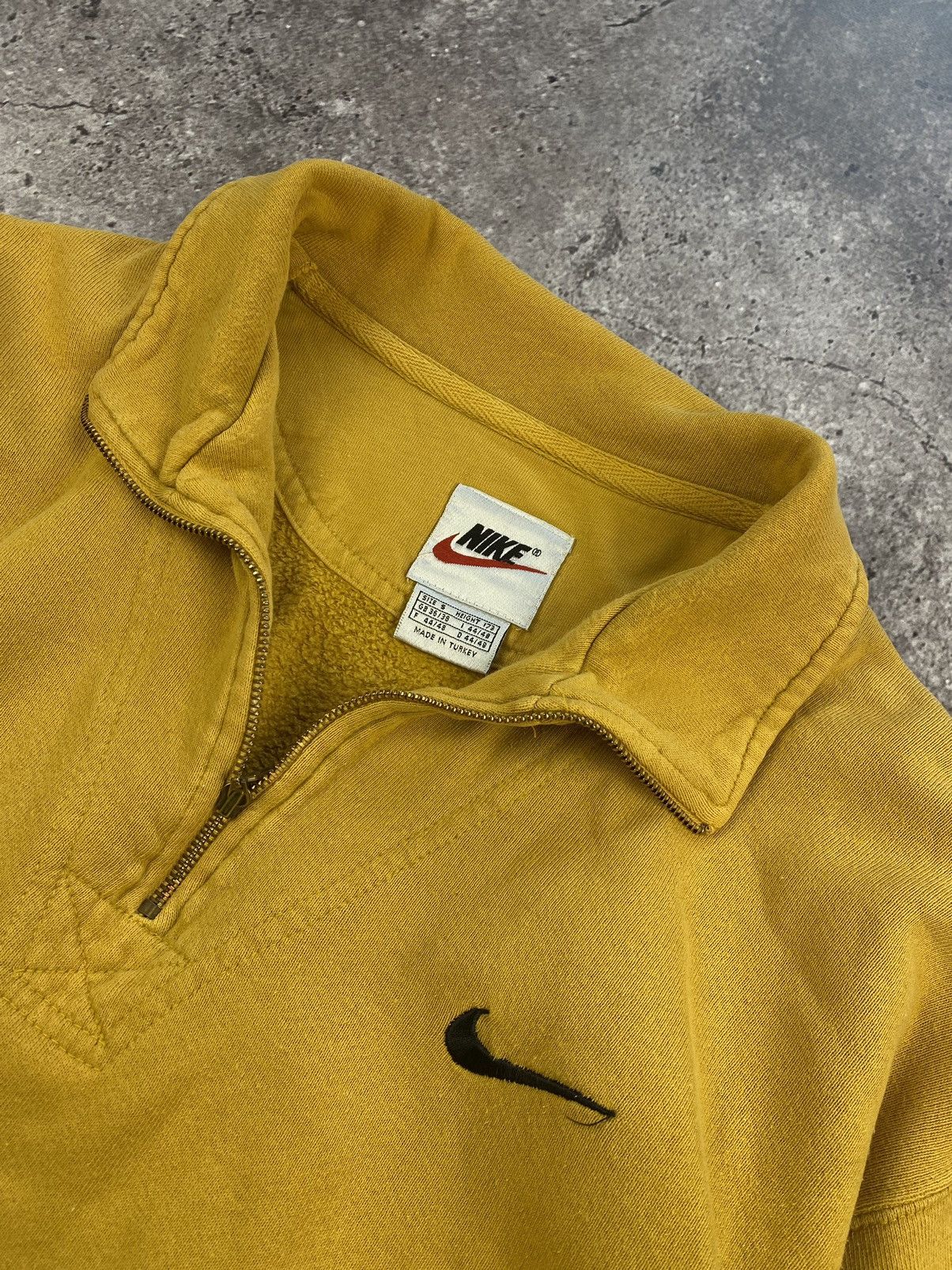 Nike × Vintage VINTAGE NIKE 90s CENTRE SWOOSH YELLOW💛 1/3 ZIP SWEATSHIRT Size US S / EU 44-46 / 1 - 4 Thumbnail