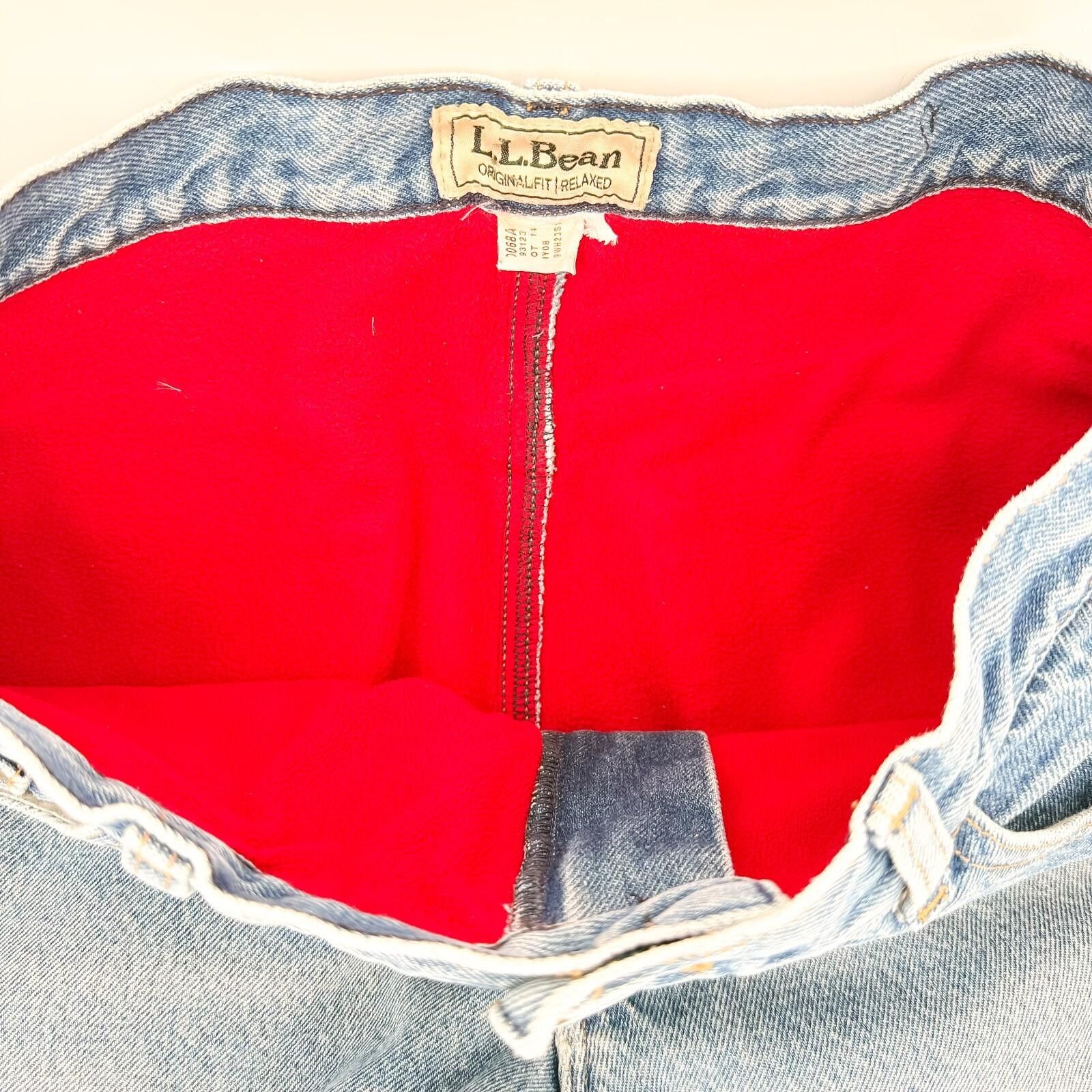 L.L. Bean LL Bean Fleece Lined Jeans Relaxed Warm Denim Womens 14R Size 36" / US 14 / IT 50 - 4 Thumbnail