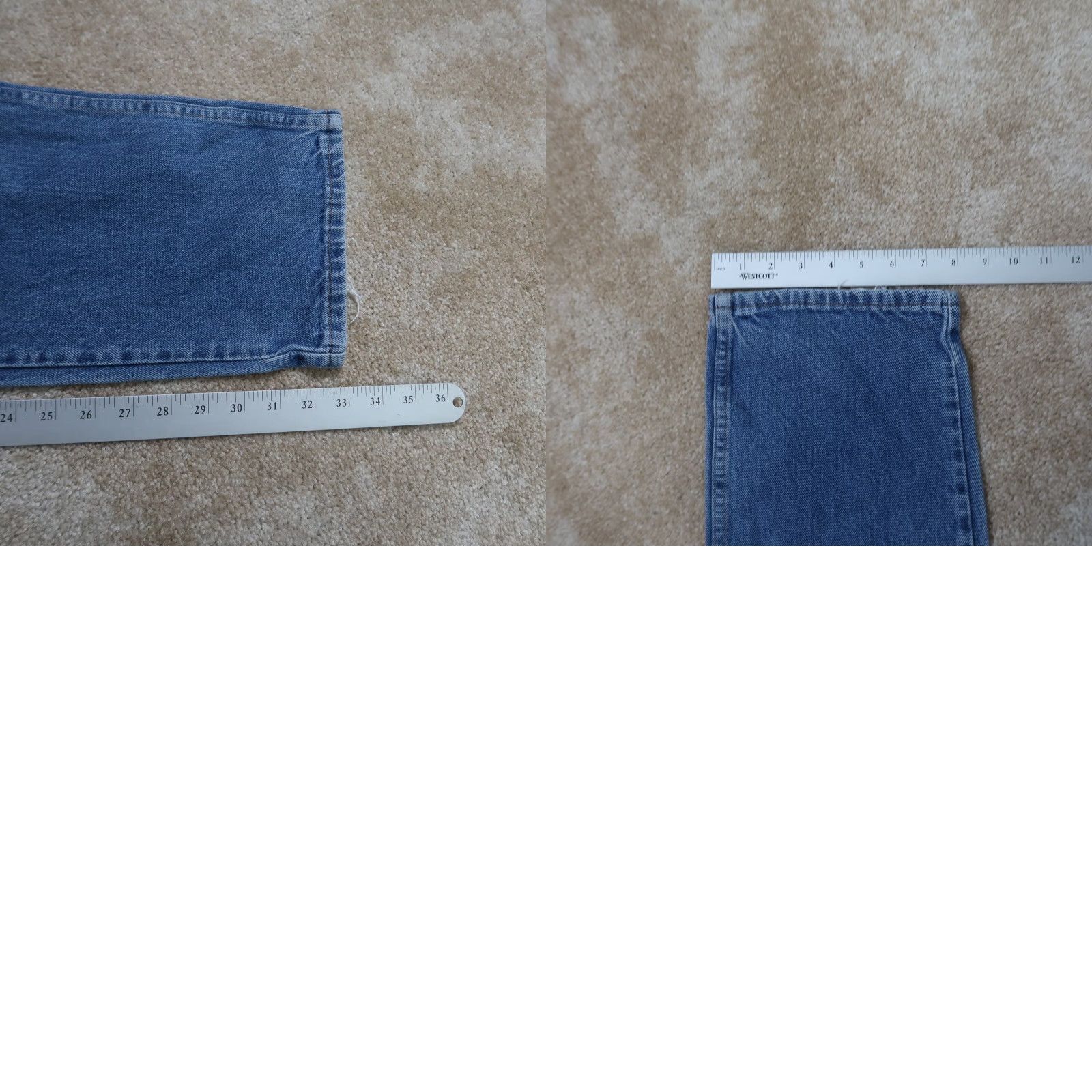Denime VINTAGE Rustler Jeans Men's 36x34 Blue Denim Regular Fit Straight Leg 5-Pocket Distressed 100% Cotton | Rustler Logo Size US 36 / EU 52 - 9 Thumbnail