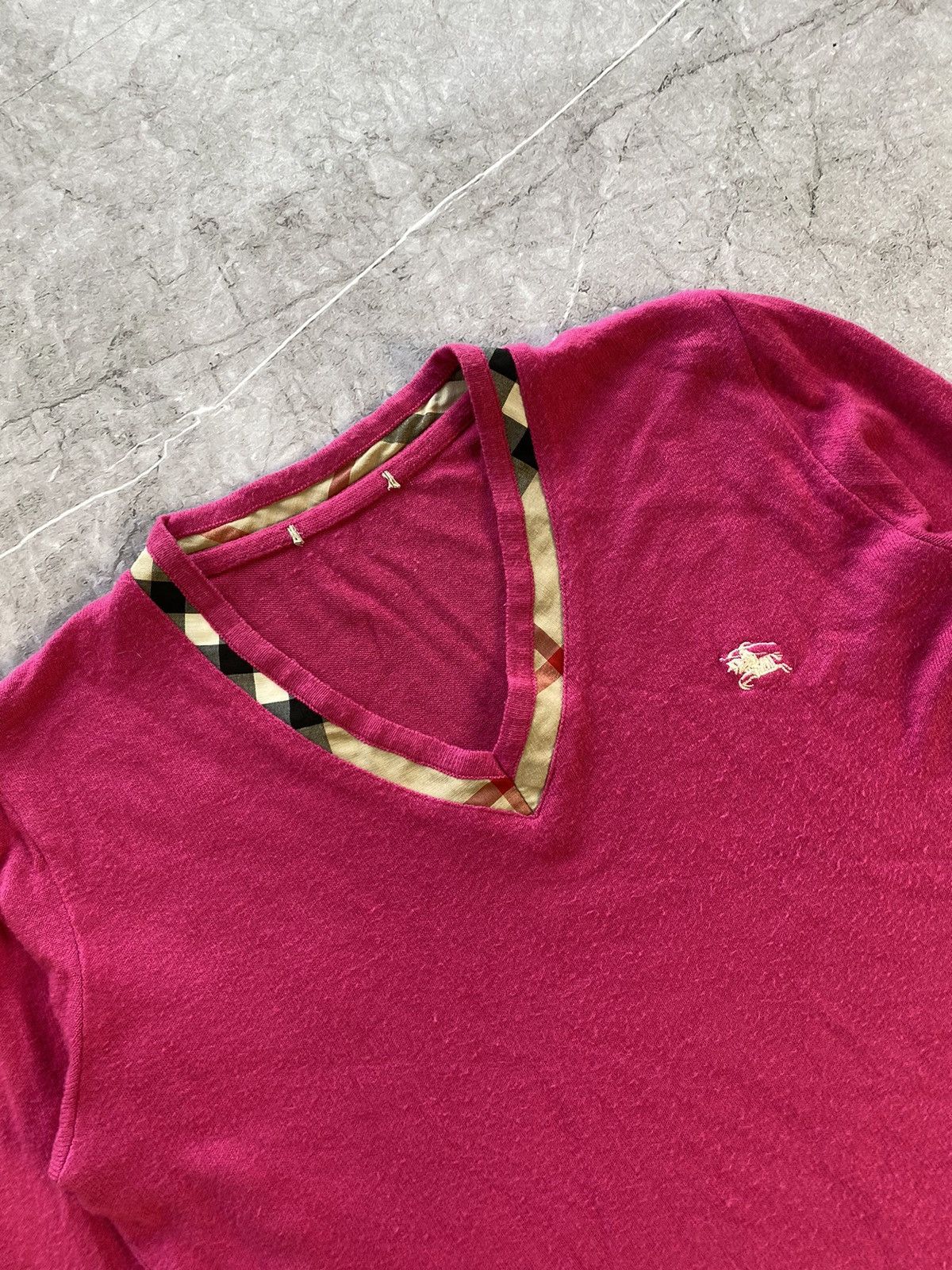 Burberry × Vintage Vintage Burberry London Nova Check V-Neck Women Sweatshirt Size XL / US 12-14 / IT 48-50 - 5 Thumbnail