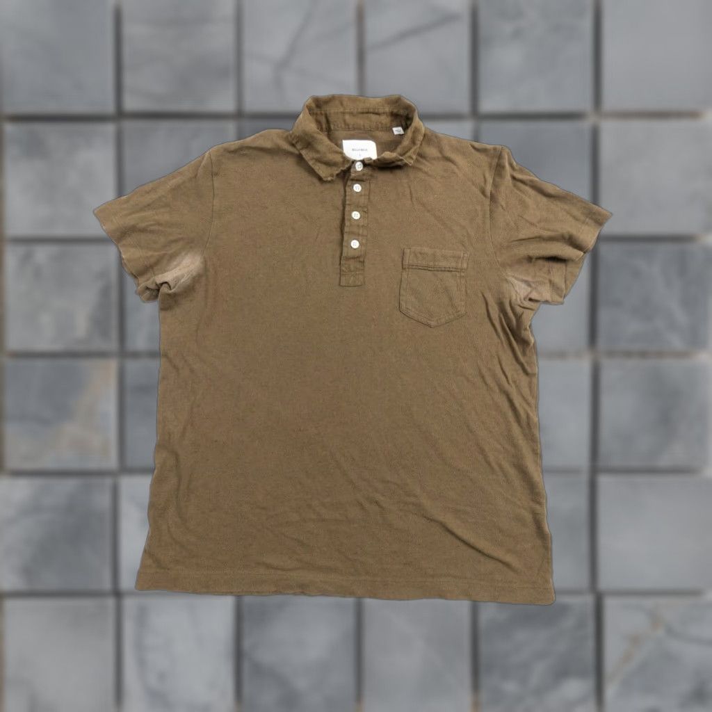 Billy Reid VINTAGE Billy Reid Mens Polo Shirt Large Brown Cotton Linen Short Sleeve Collared Preppy Size US L / EU 52-54 / 3 - 1 Thumbnail