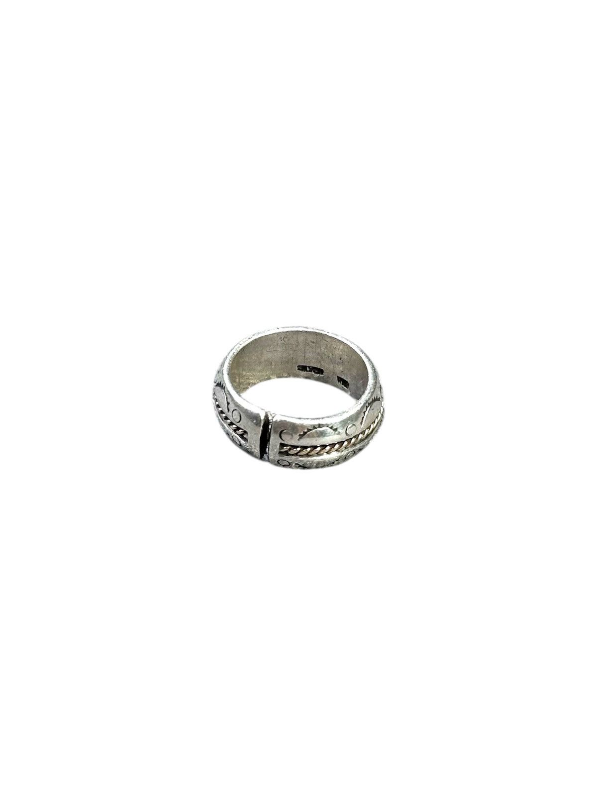 Vintage NAVAJO STAMPED 10K GOLD ROPE STERLING SILVER RING Size ONE SIZE - 4 Thumbnail