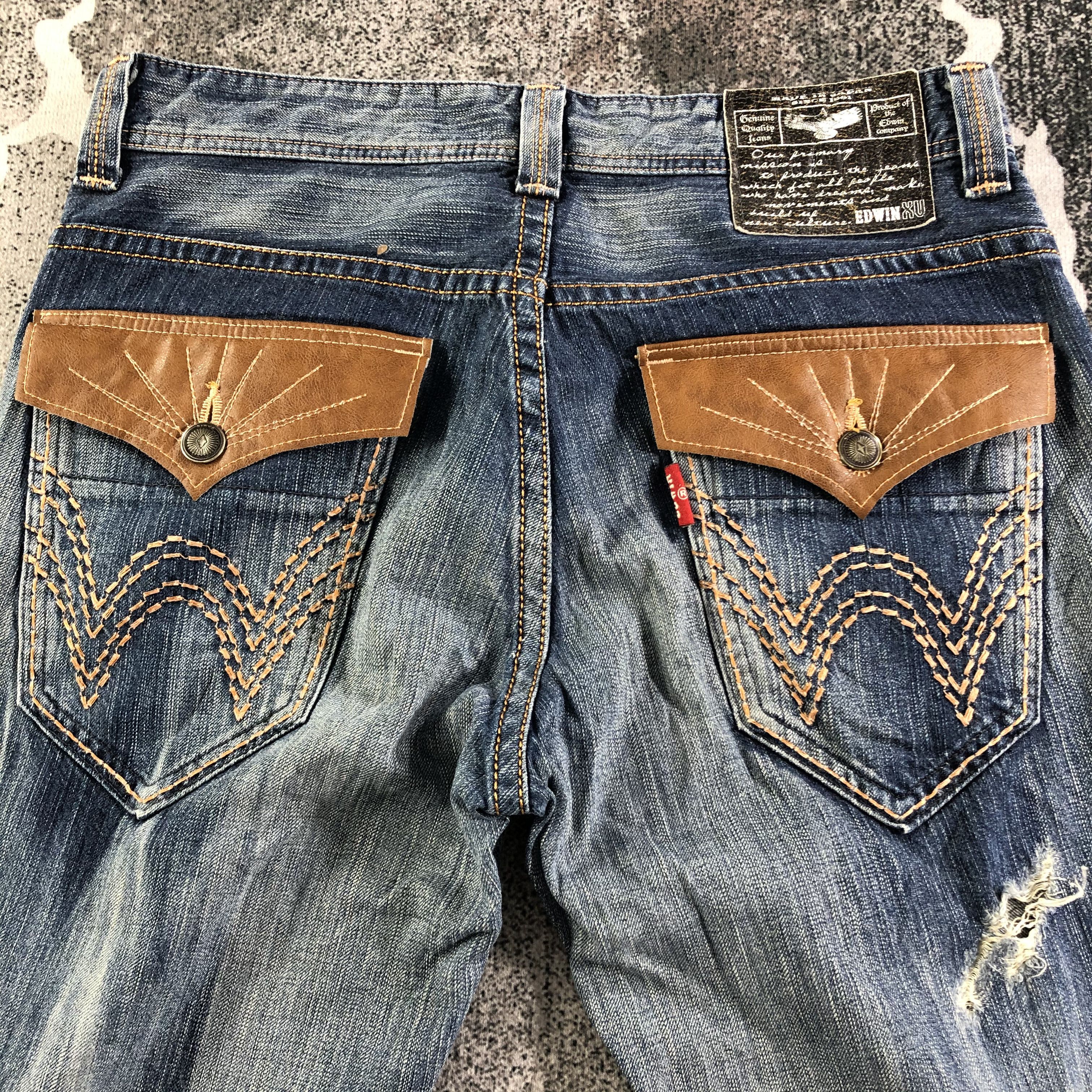Edwin Edwin XV Jeans Distress Flare Denim KJ2704 Size US 34 / EU 50 - 4 Thumbnail