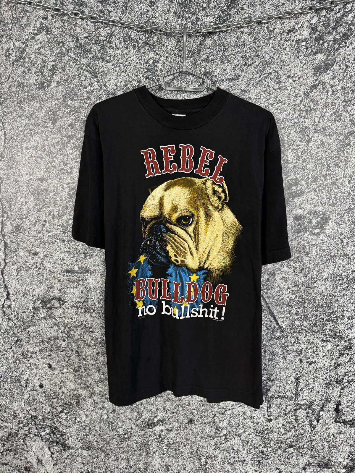 Band Tees × Vintage Men’s Rebel Bulldog Vintage T-Shirt No Bullshit Size XL Size US XL / EU 56 / 4 - 1 Thumbnail