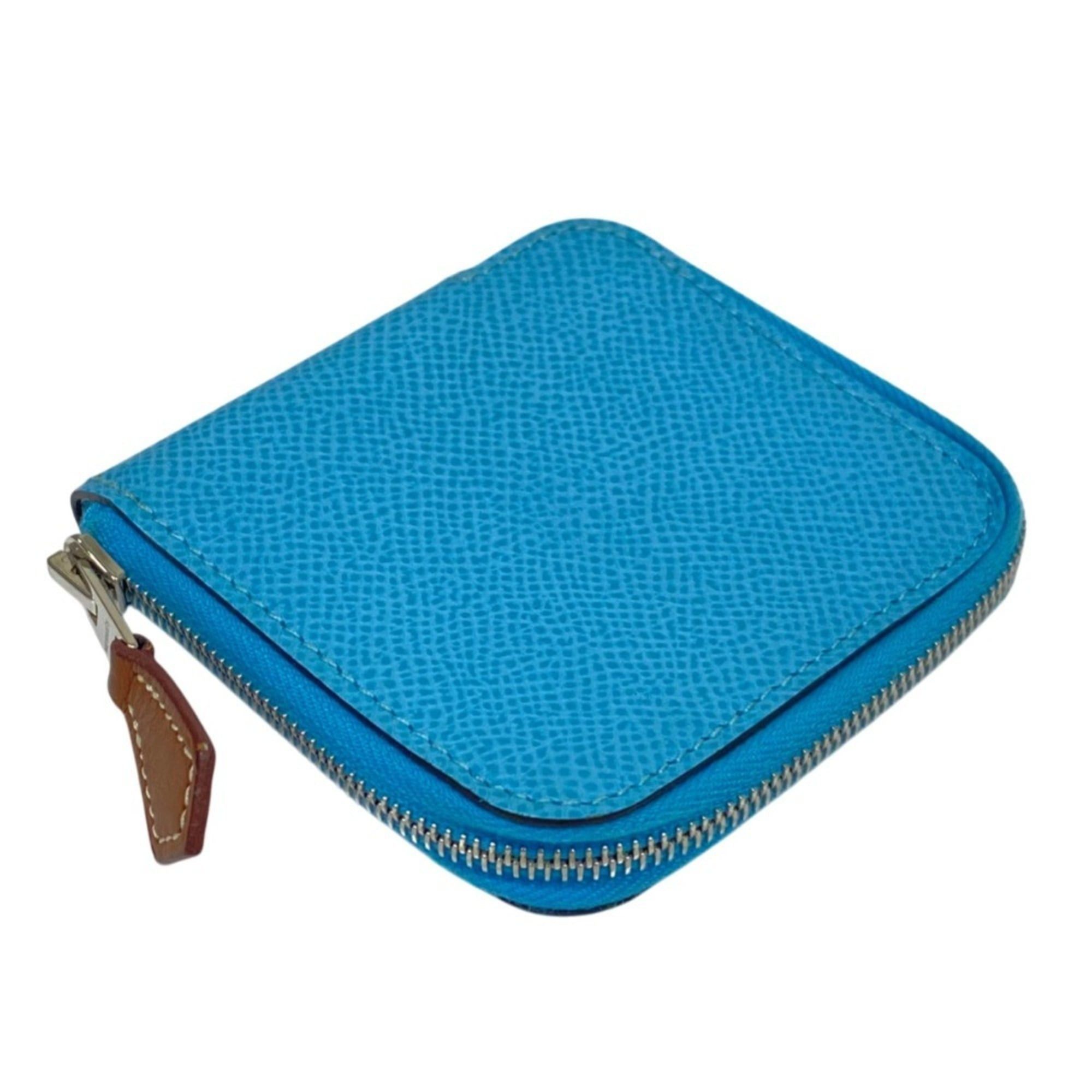 Hermes HERMES Azap Mini Silk In Veau Epsom Wallet/Coin Purse, Blue Nord, Blue, B Stamp, Women's Size ONE SIZE - 1 Thumbnail