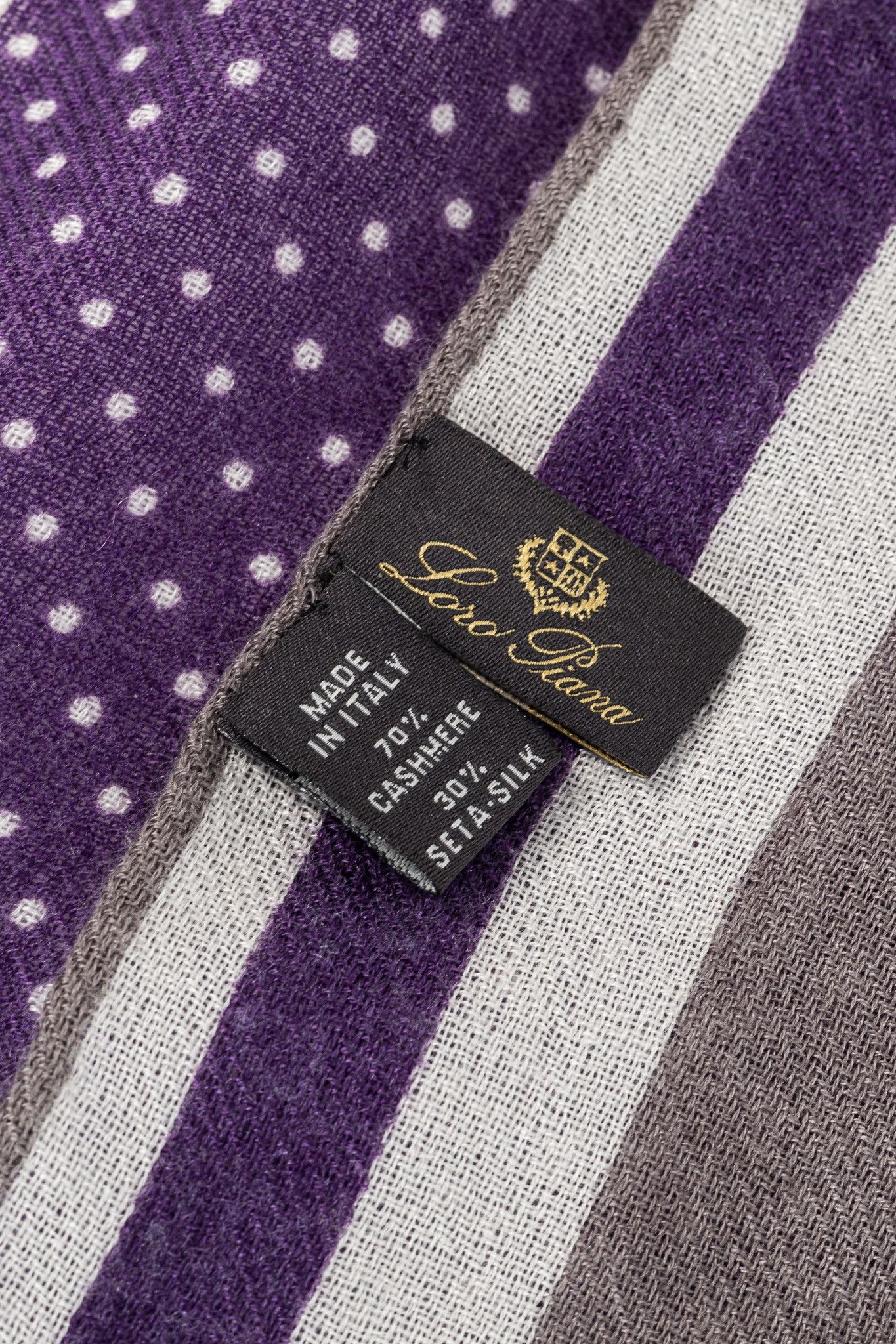 Loro Piana Loro Piana Polka-Dot Cashmere & Silk Bordered Square Scarf Size ONE SIZE - 4 Thumbnail