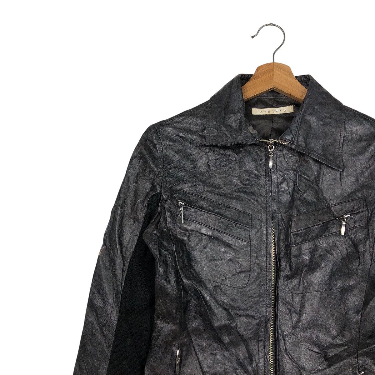 Japanese Brand 📌Vintage Soft Leather Biker Jacket Protein Cafe Racer Size M / US 6-8 / IT 42-44 - 8 Thumbnail
