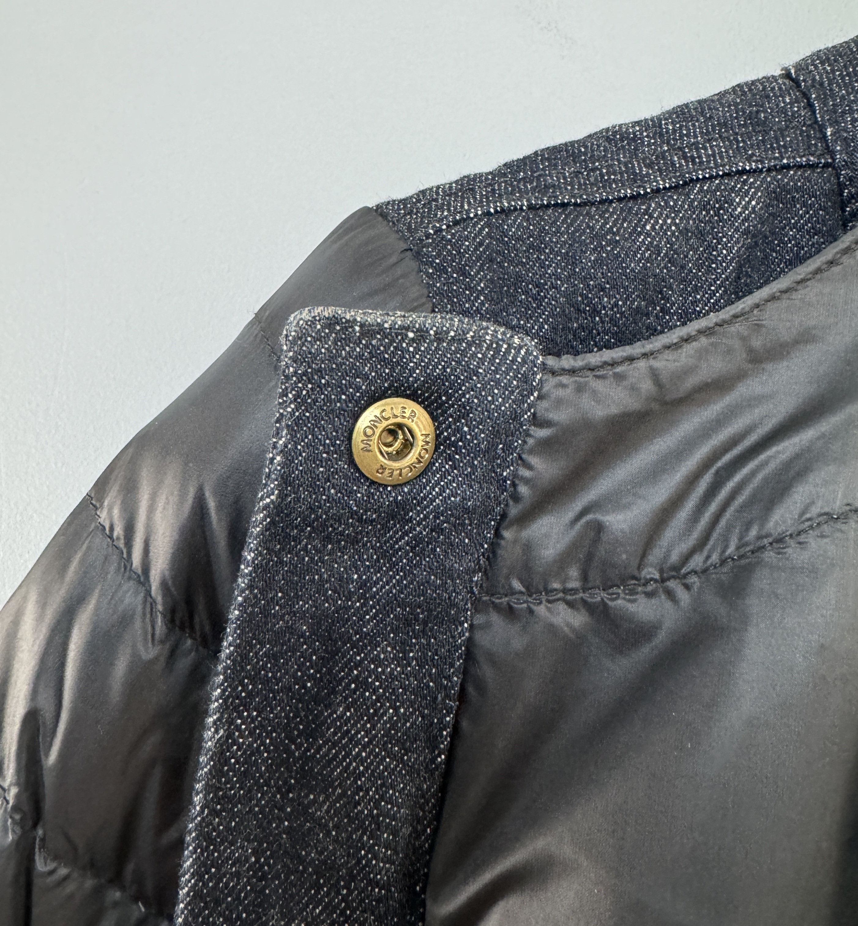 Moncler Moncler Ambert Down Jacket Puffer Denim Trimmed Navy Size 3 Size M / US 6-8 / IT 42-44 - 10 Thumbnail