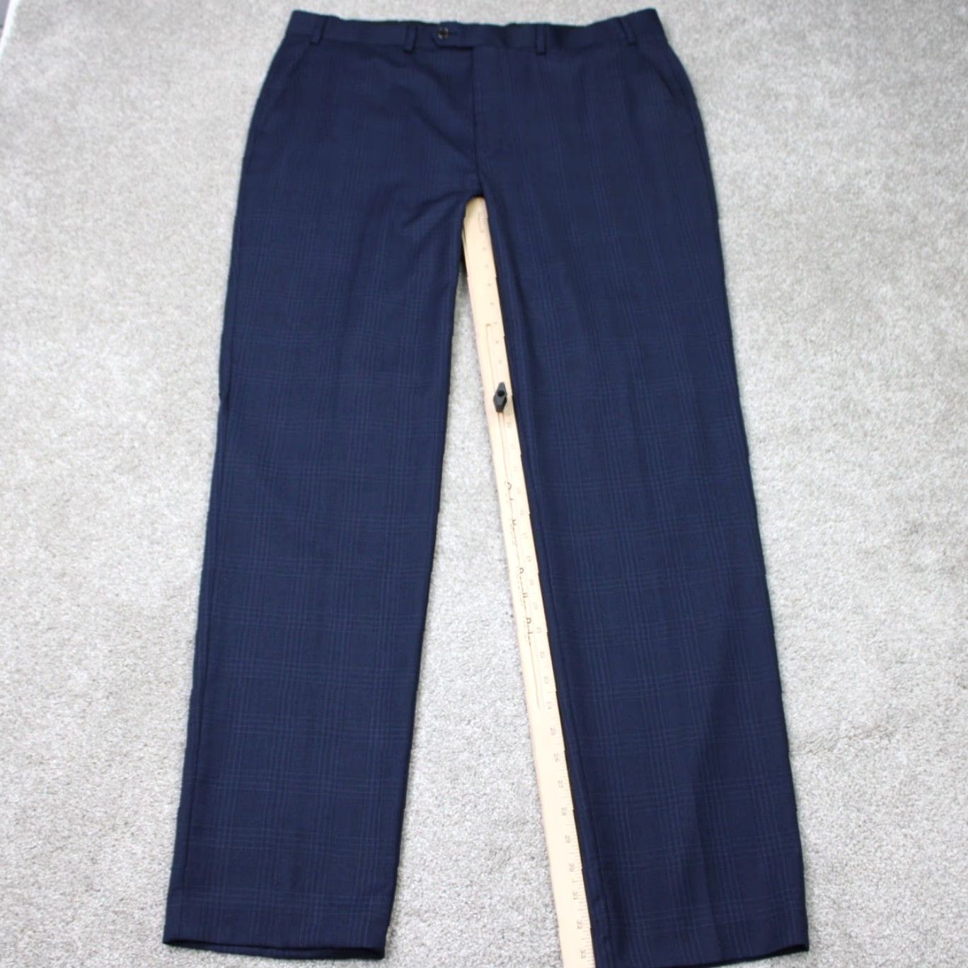 Ralph Lauren LAUREN Ralph Lauren Pants Mens 38x34 Blue Checkered Wool Blend Dress Pants Regular Fit Straight Leg Adults Size US 38 / EU 54 - 2 Thumbnail