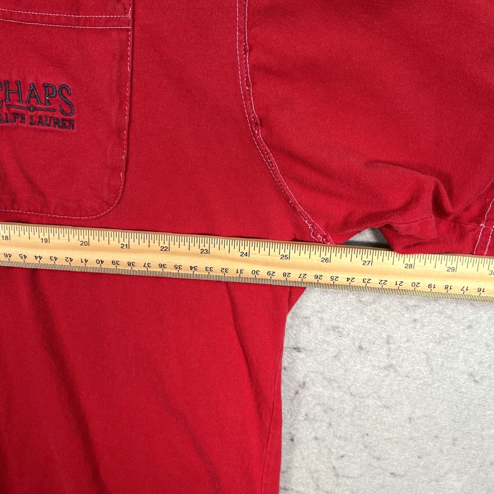 Ralph Lauren VINTAGE Chaps Ralph Lauren Pocket Tee Shirt Adult 2XL Red Mens 1990s Sportswear/Beach Size US XXL / EU 58 / 5 - 2 Thumbnail