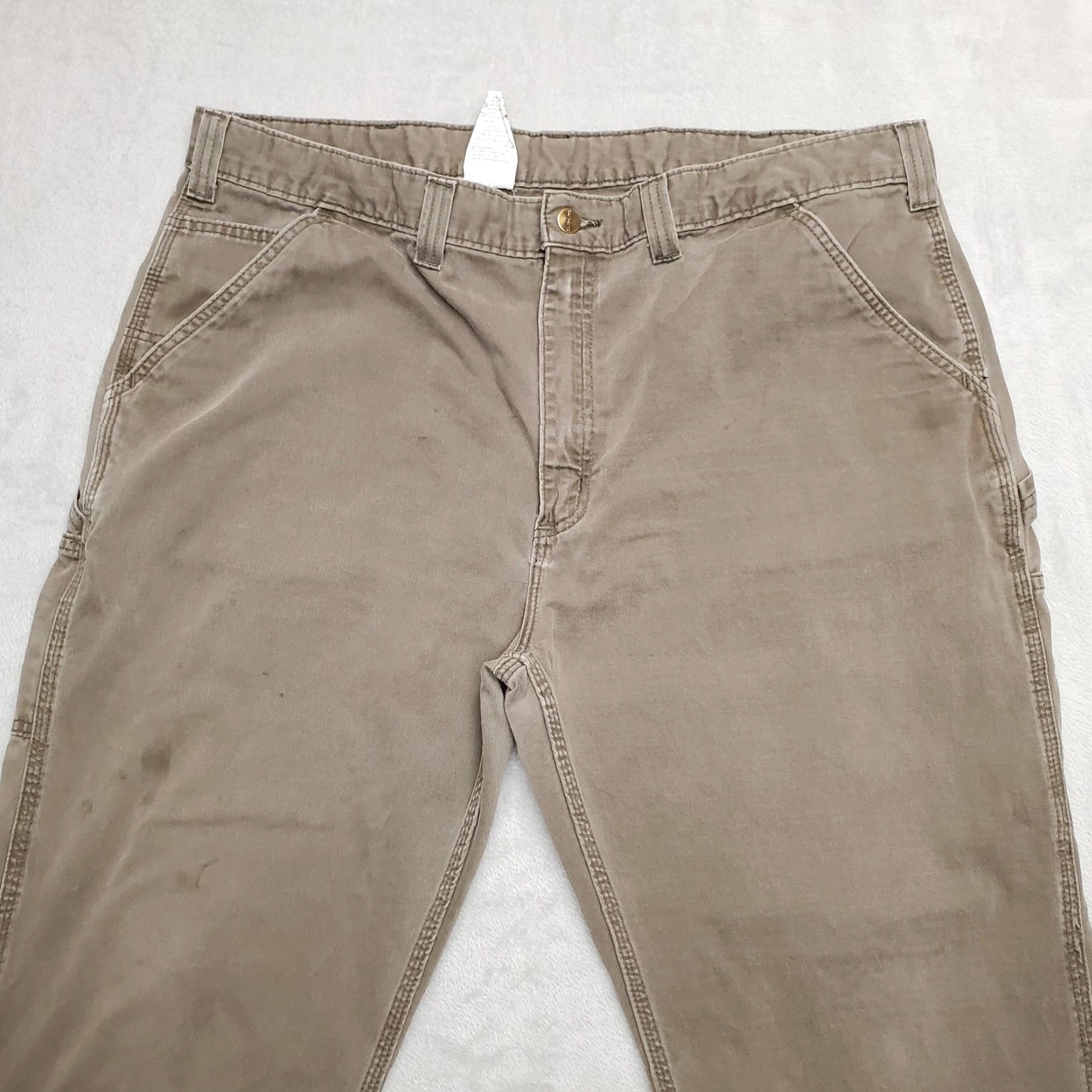 Carhartt VINTAGE Carhartt Pants Men 42x32 Green Twill Relaxed Carpenter Cargo Workwear B324 DFE Size US 42 / EU 58 - 3 Thumbnail