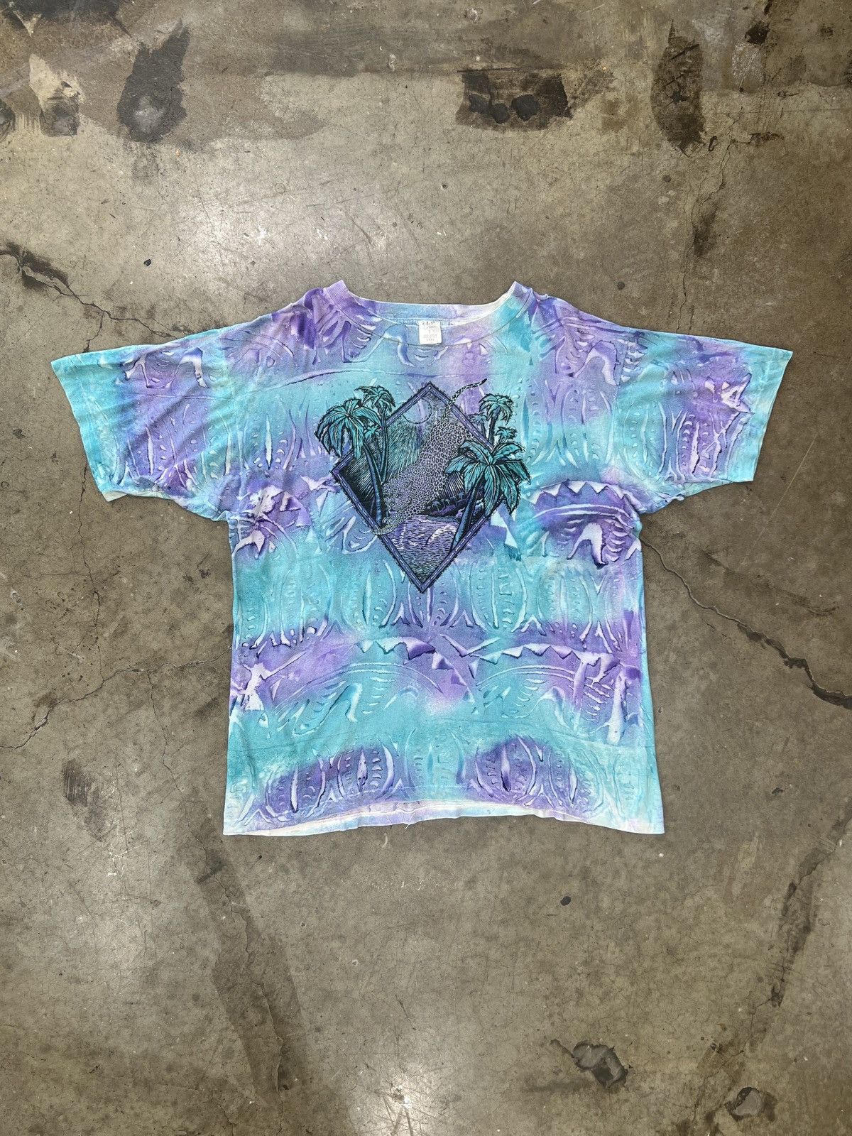 Vintage Vintage Leopard Palm Tree Nature Single Stitch Tee Large Size US L / EU 52-54 / 3 - 2 Thumbnail